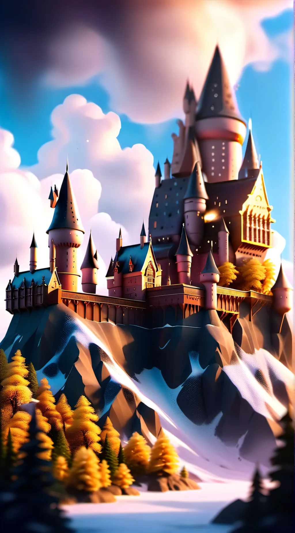 ai character: Hogwarts❤️🧡💛 background