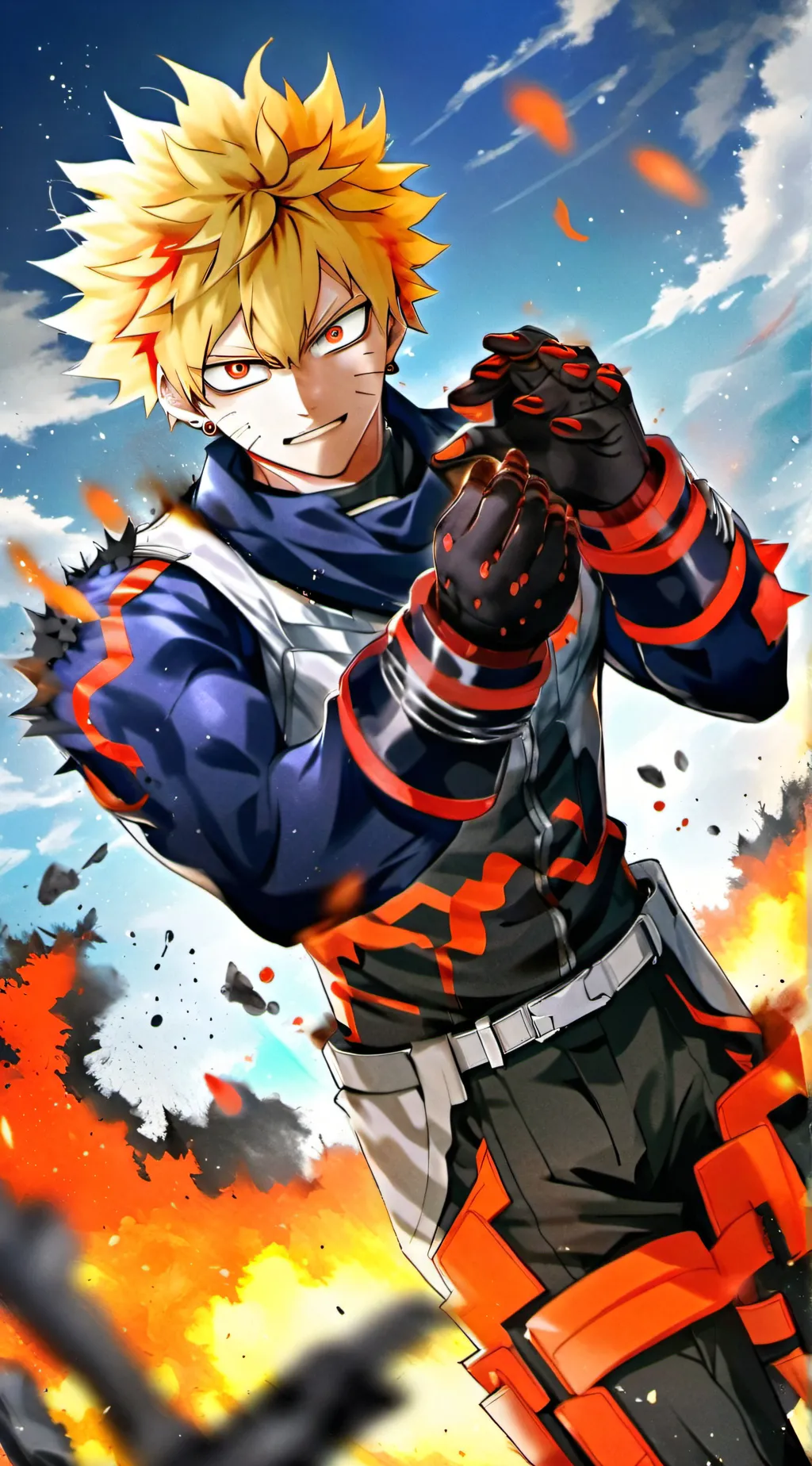 ai character: Katsuki Bakugo background