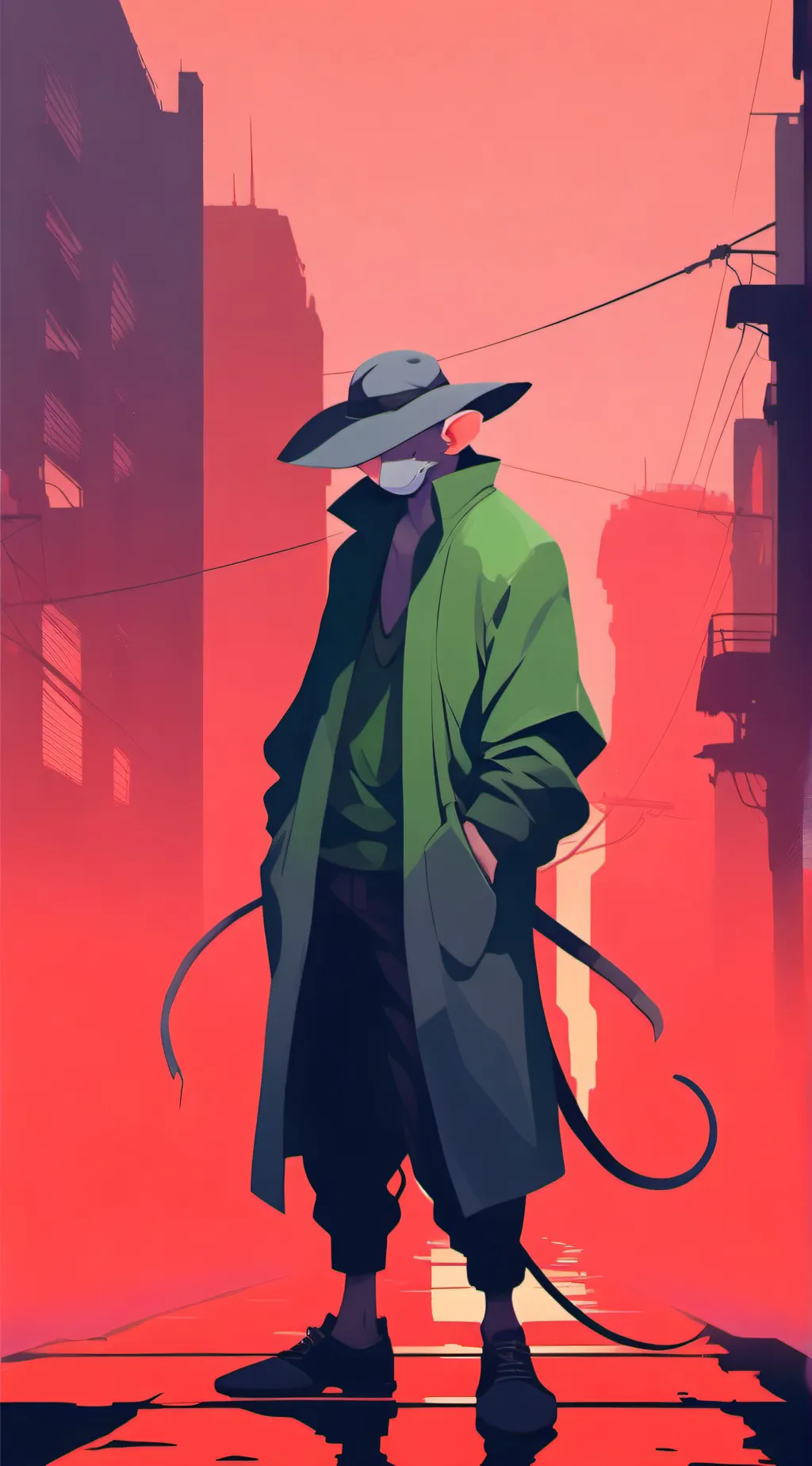 ai character: detective rat background