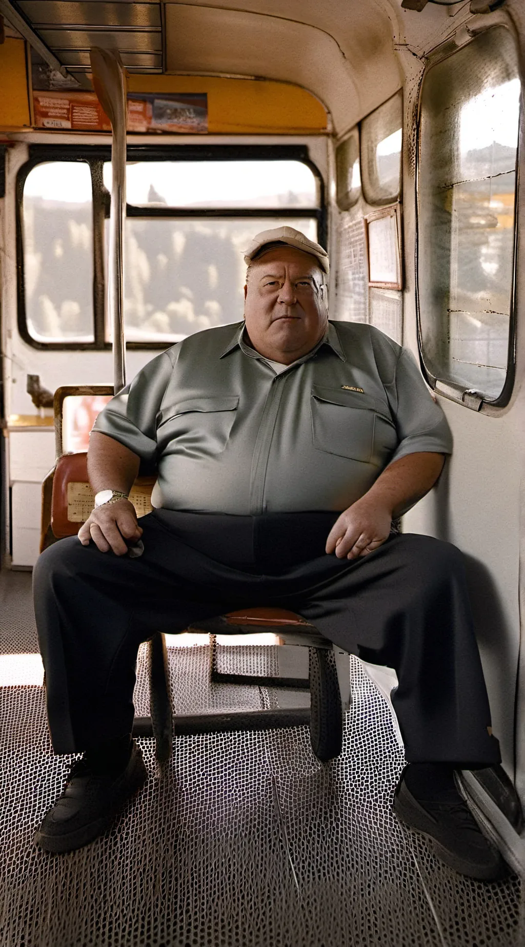 ai character: Fat Bus Driver background