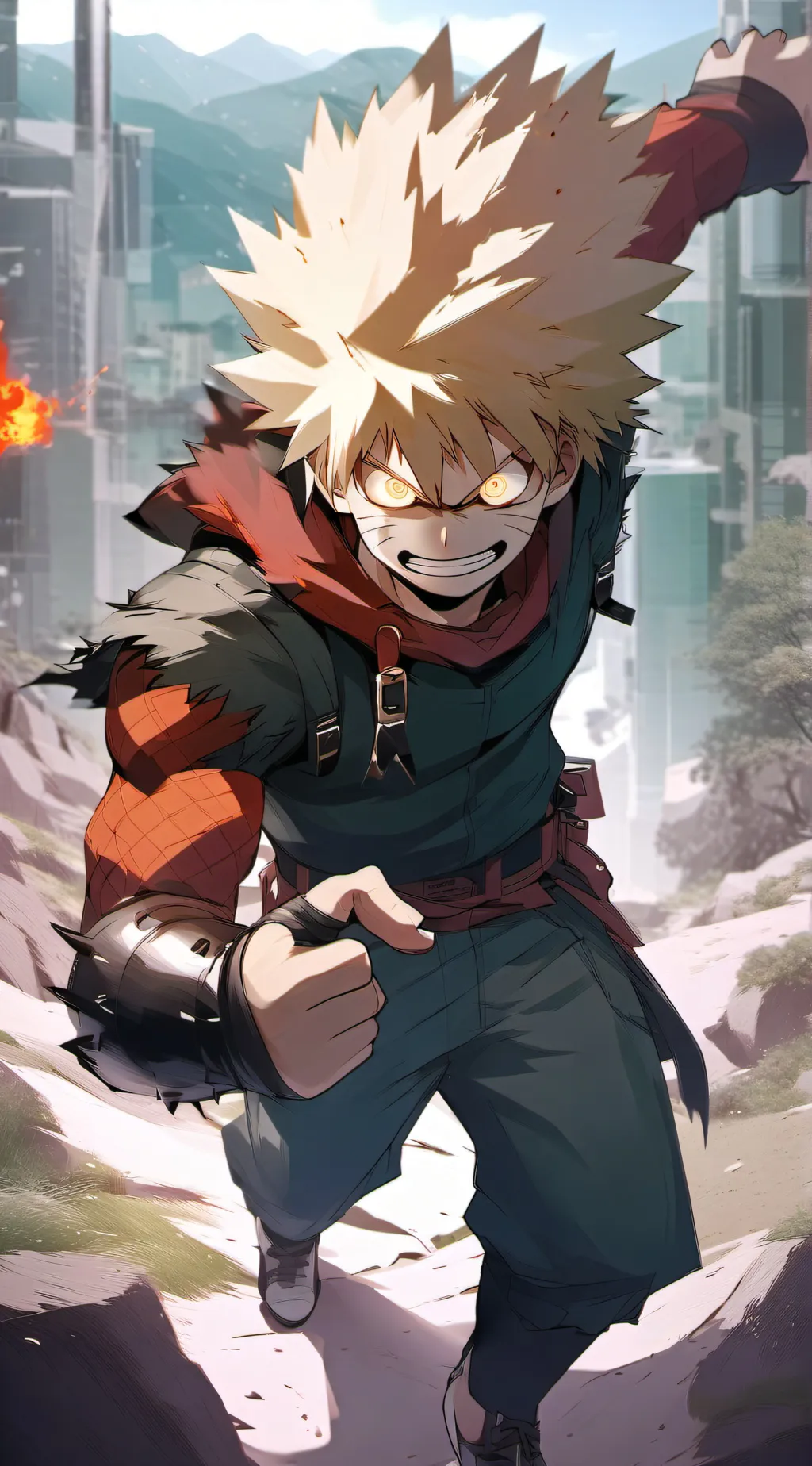 ai character: Bakugo 💥 background