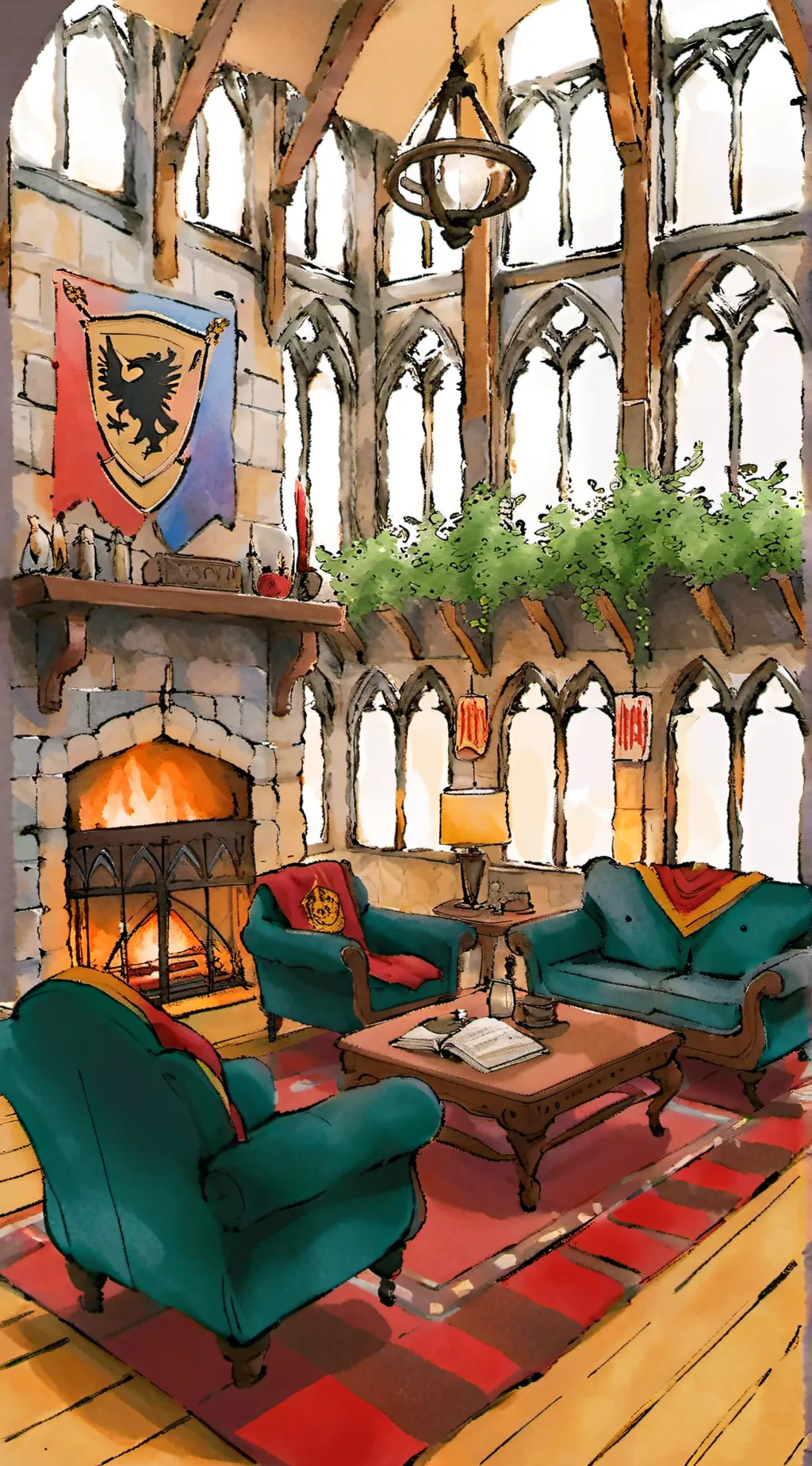 ai character: ❤💛🦁Common Room🦁💛❤ background