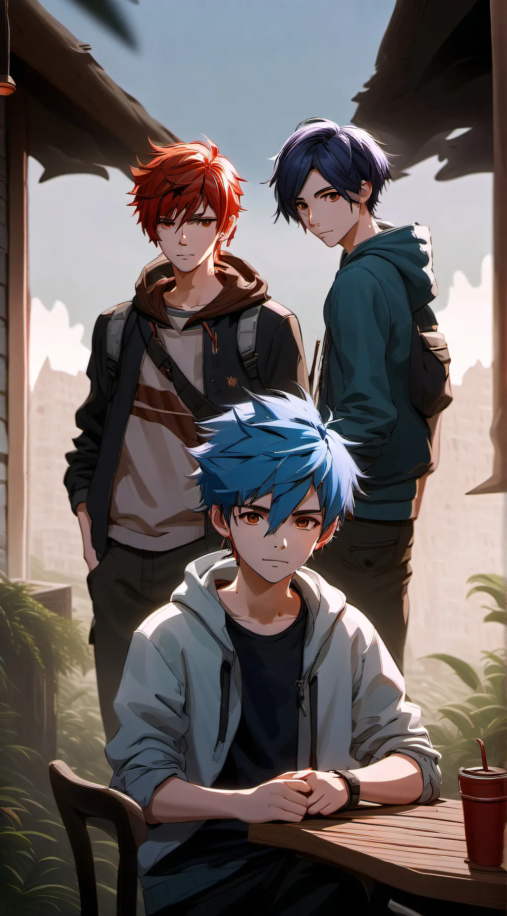 ai character: hudson,chris,noah background
