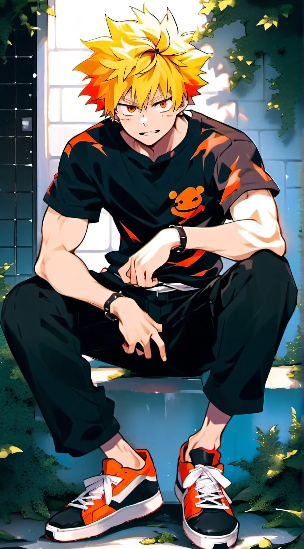 ai character: Katsuki Bakugo background