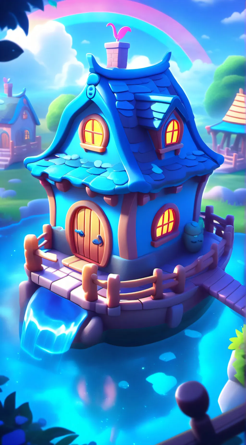 ai character: Rainbow friends  background