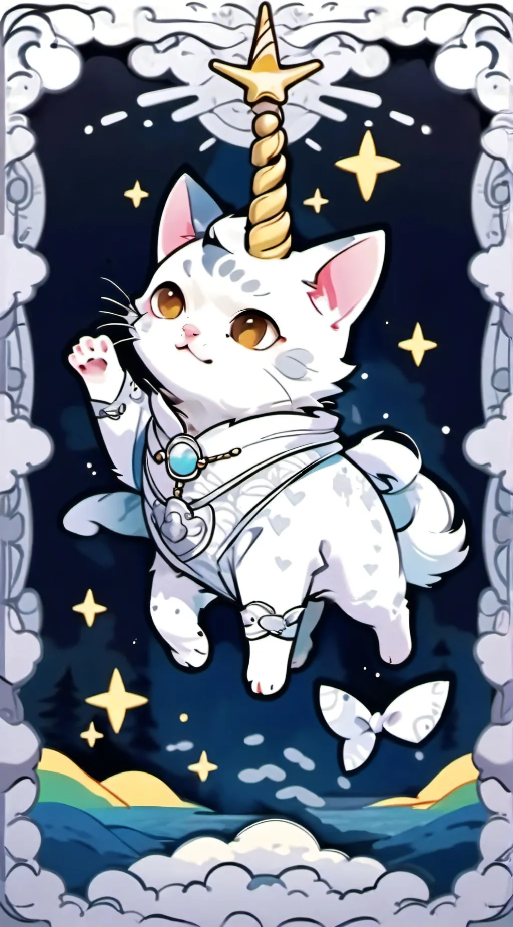 ai character: Cat Unicorm background