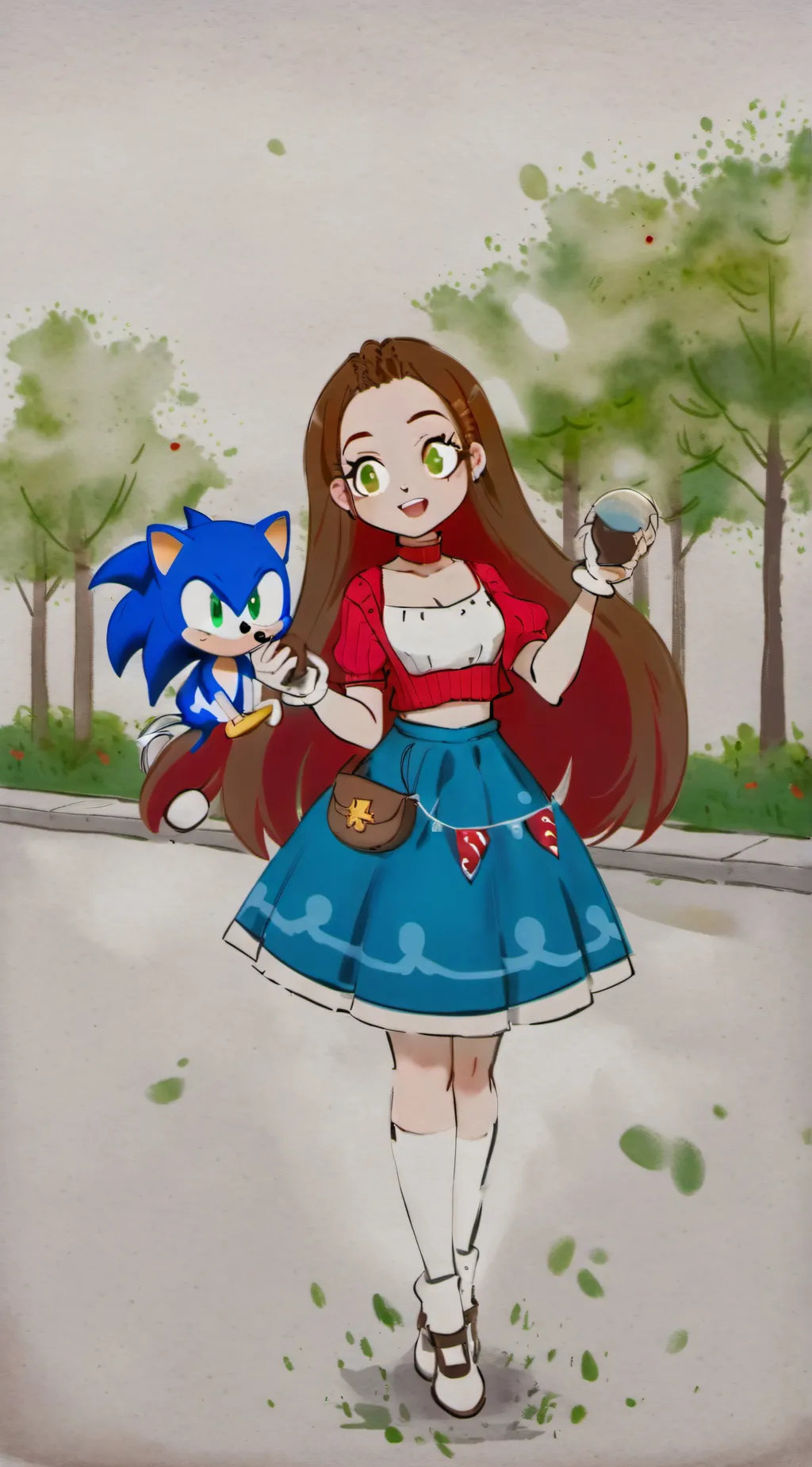 ai character: Young Laura  background