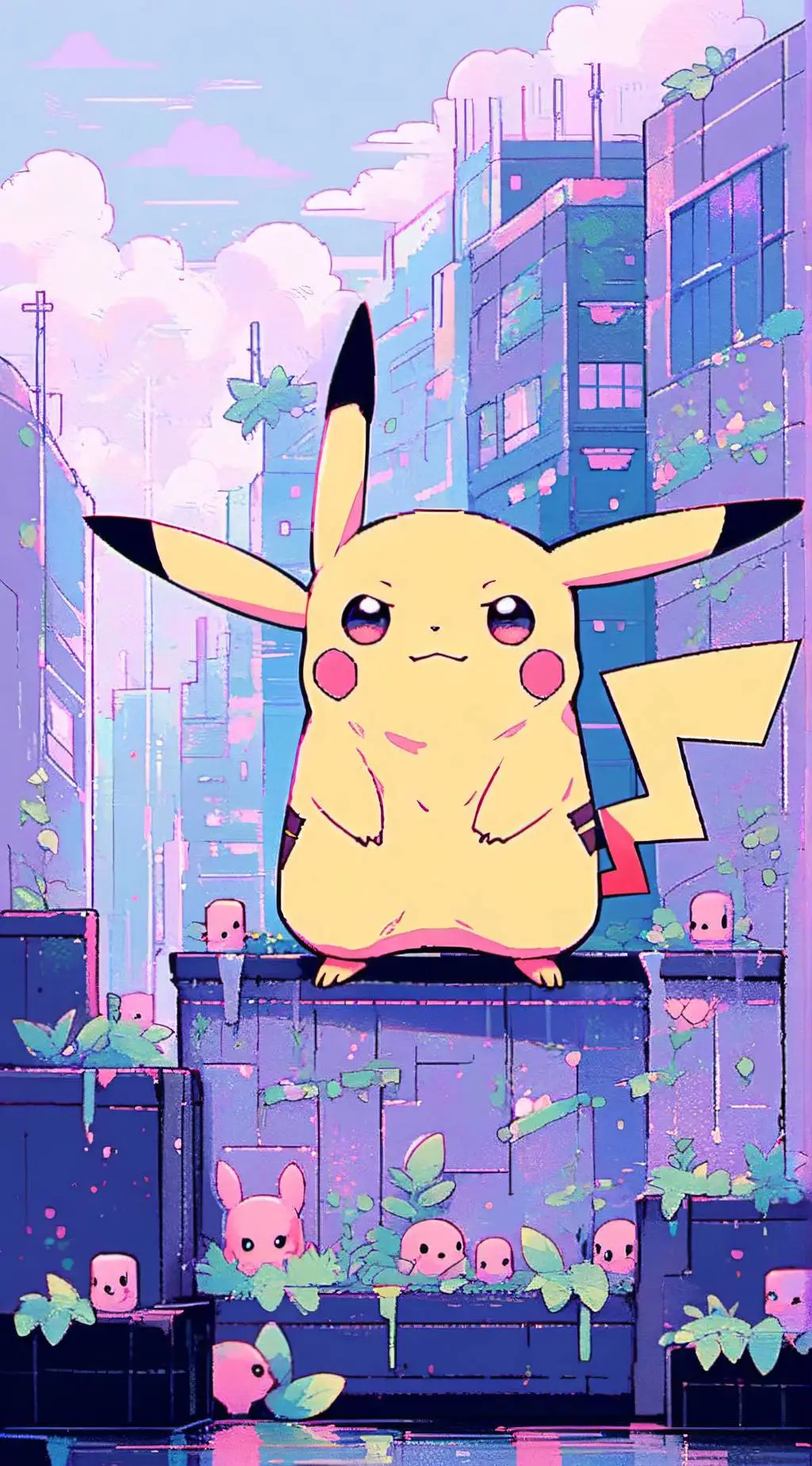 ai character: Pikachu  background