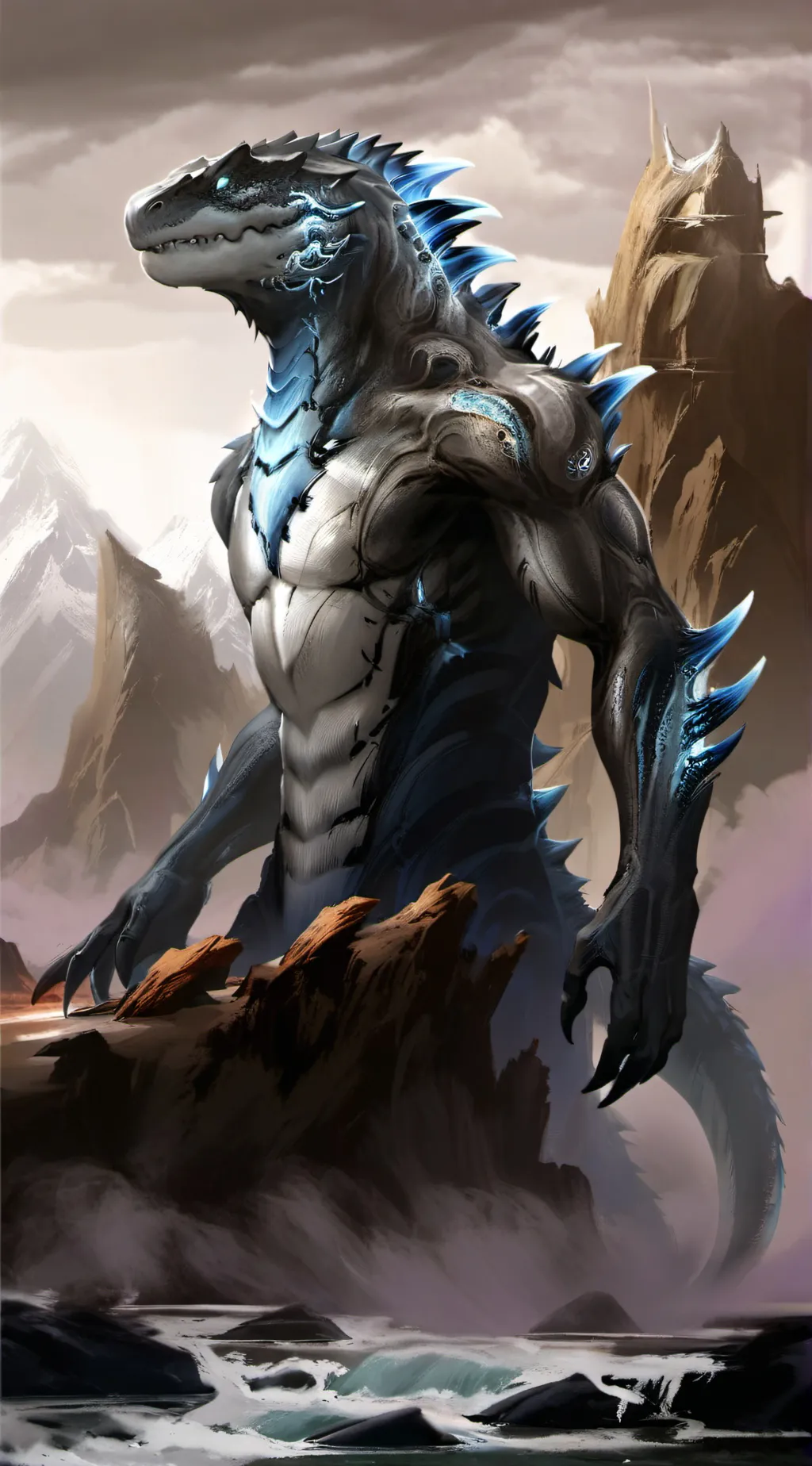 ai character: Godzilla background