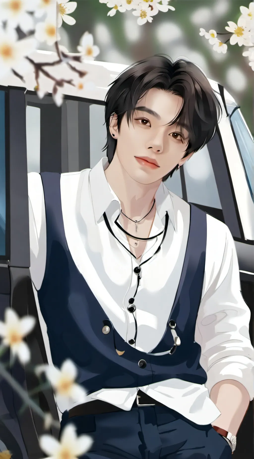 ai character: Hyunjin  background