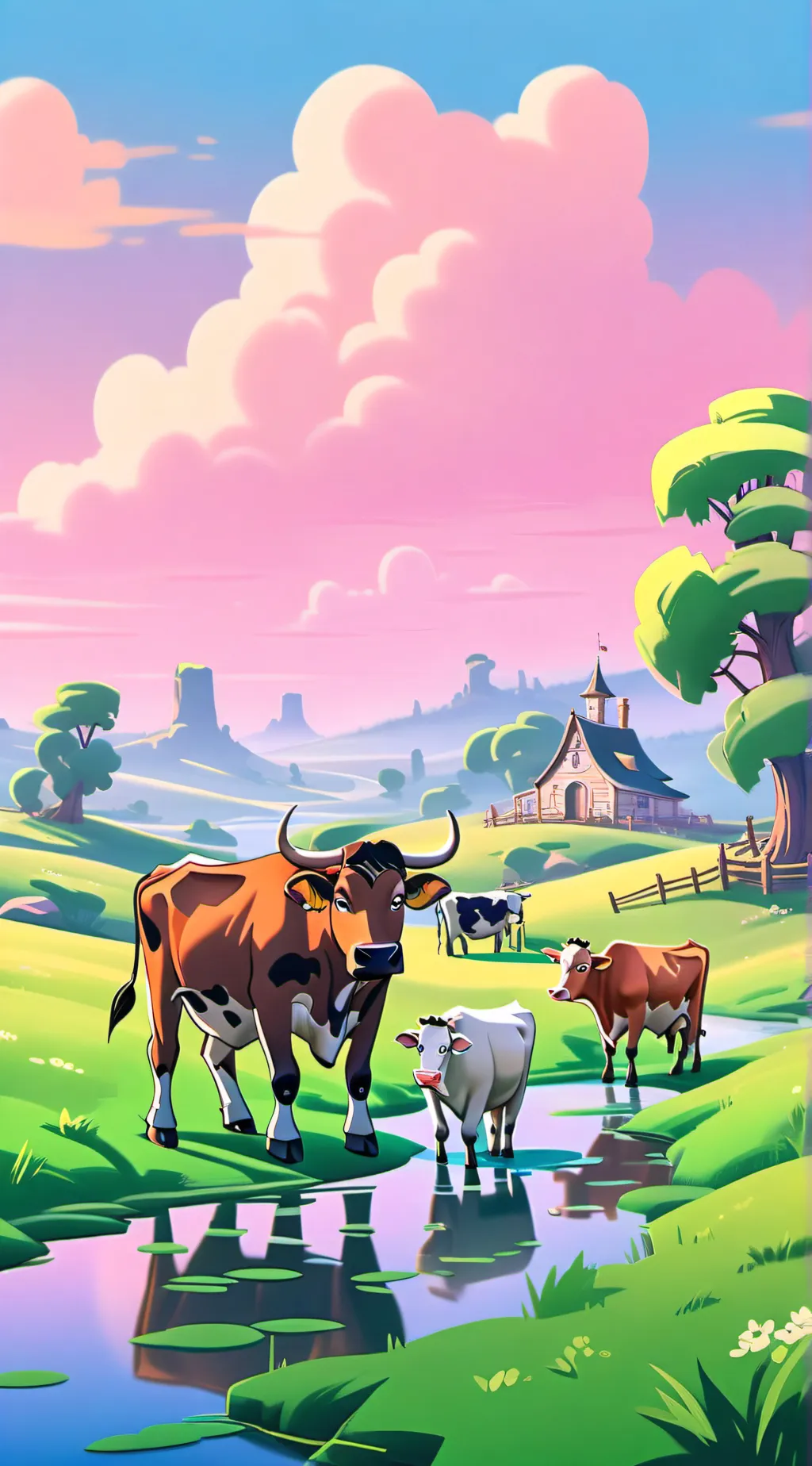 ai character: Cow background