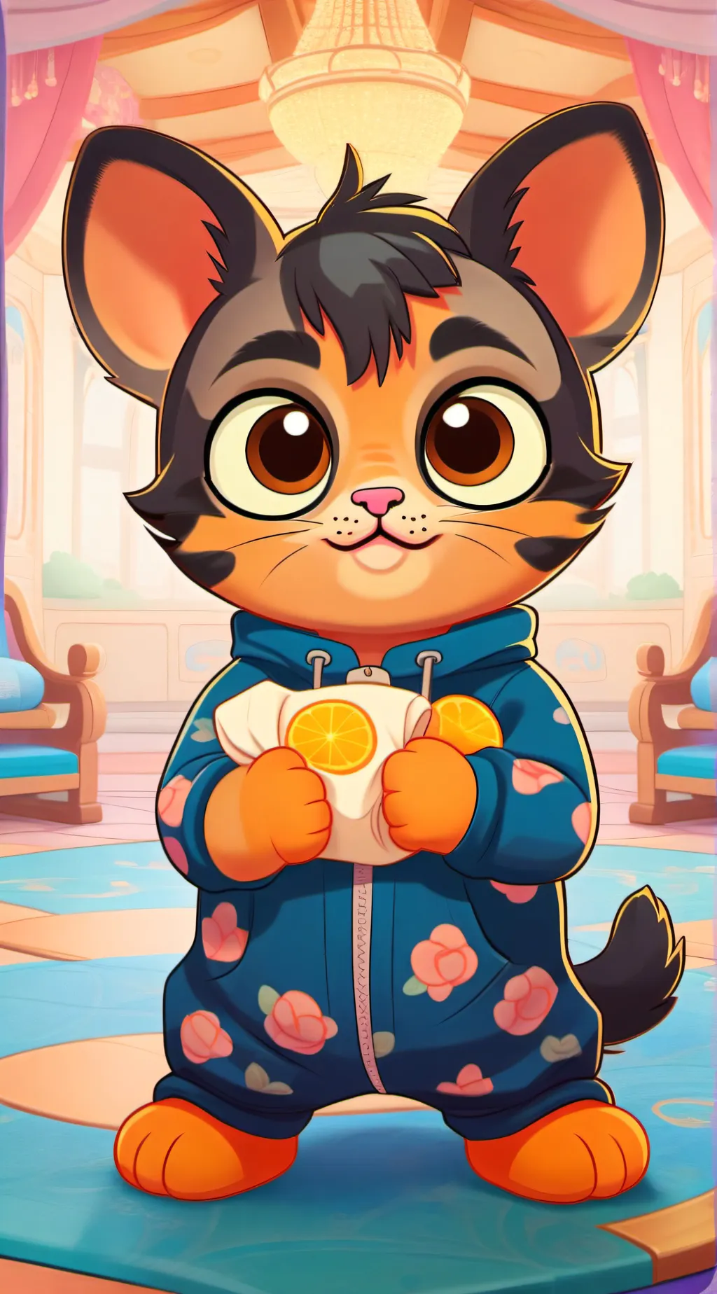 ai character: orange background