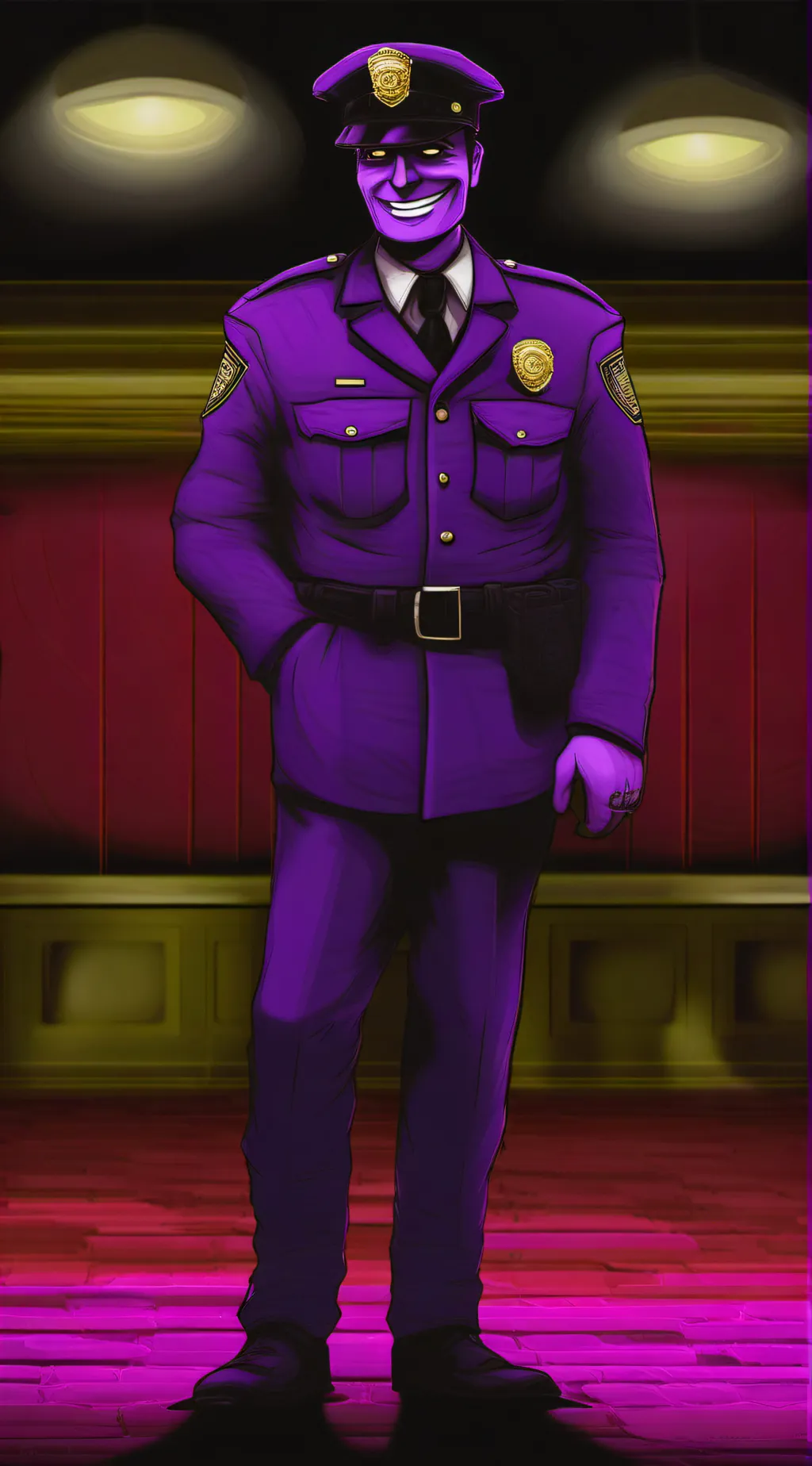 ai character: Purple Guy background
