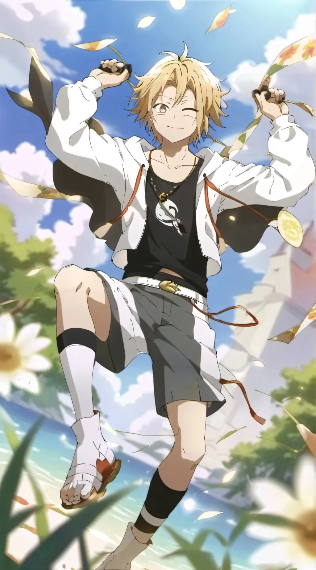 ai character: MHA fest (perform) background