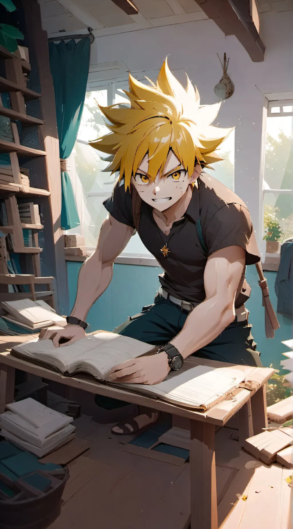 ai character: denki kaminari background