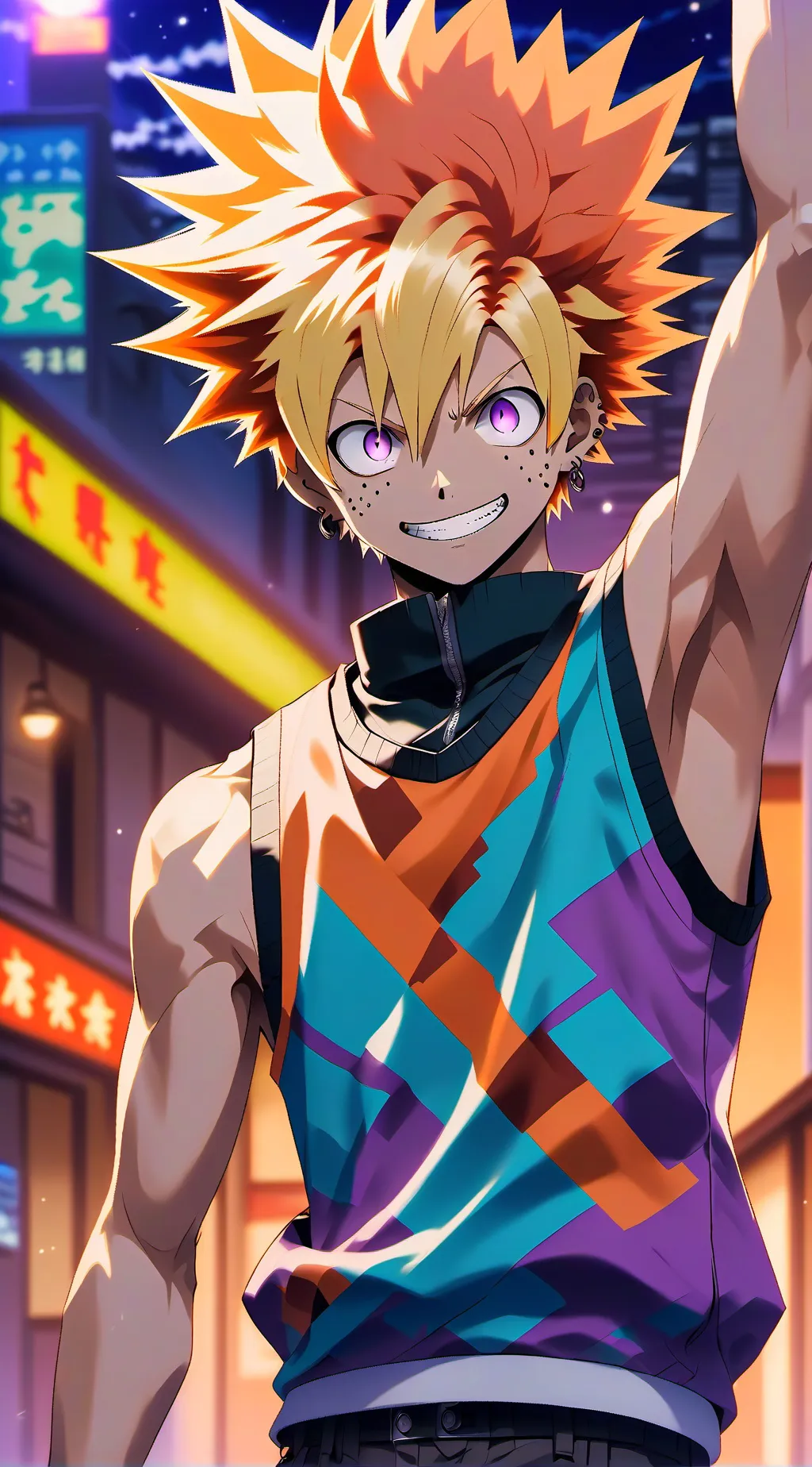 ai character: bakugo  background