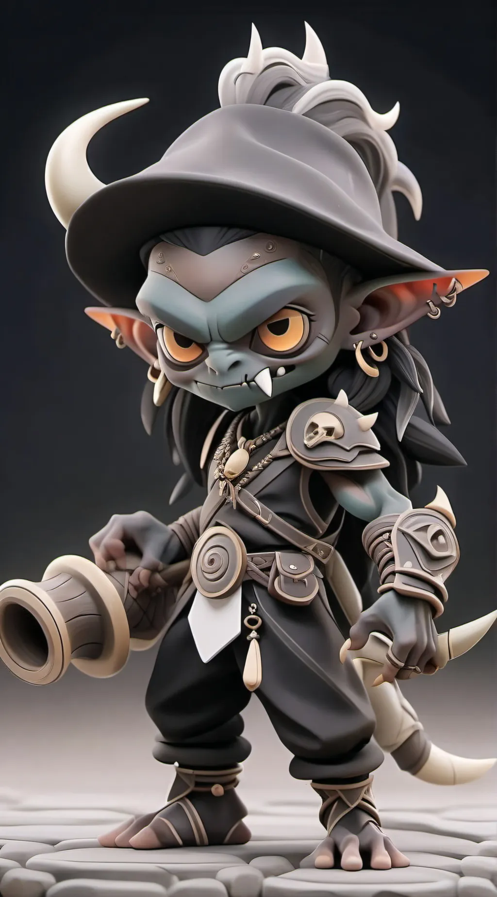 ai character: black bokoblin. background