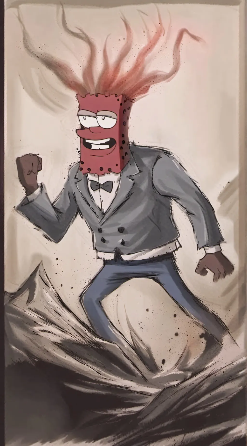 ai character: Evil SpongeBob  background