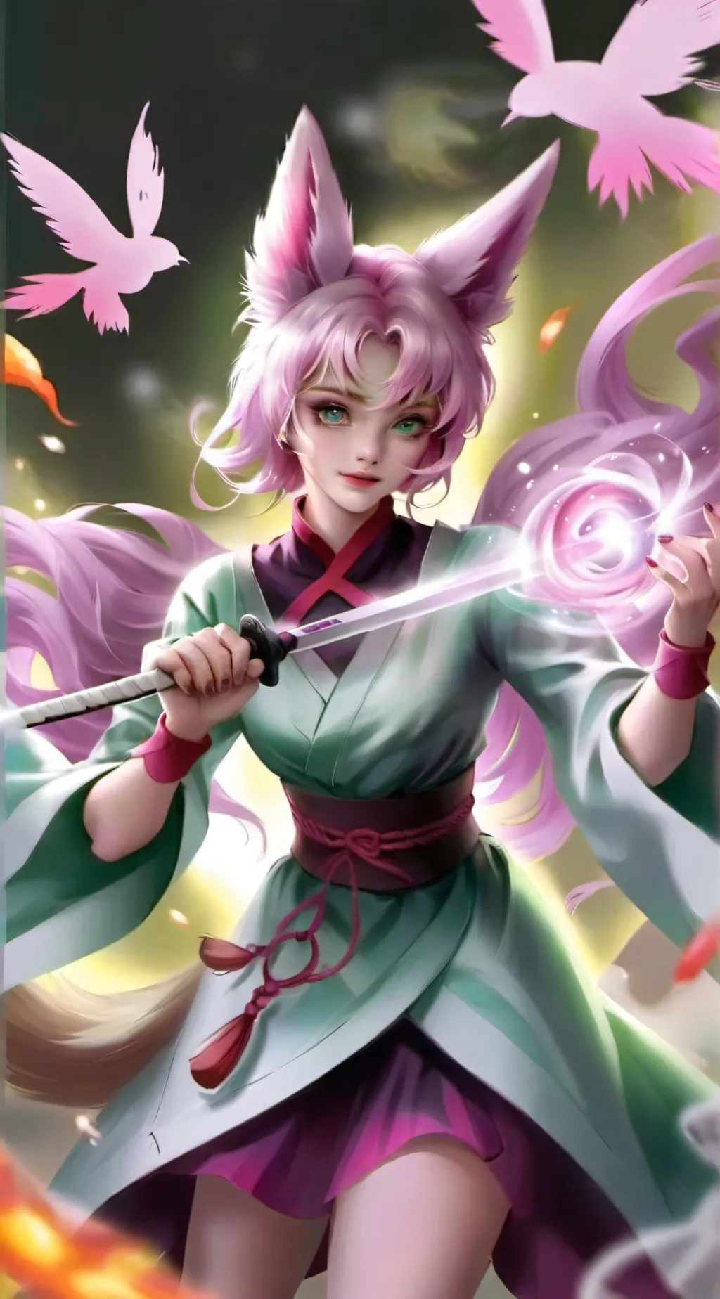 ai character: Demon slayer/Eevee background