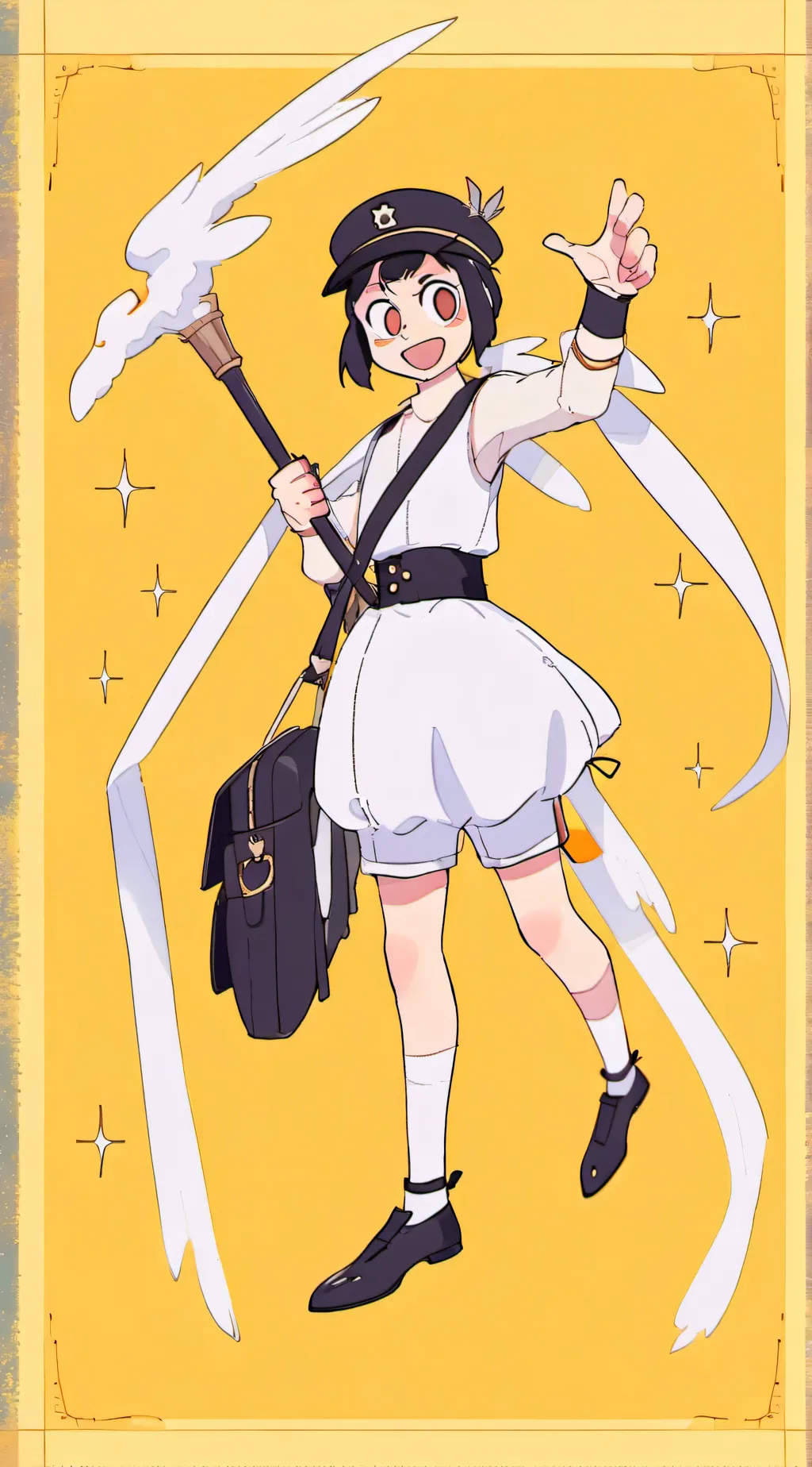 ai character: Opps day! Red background