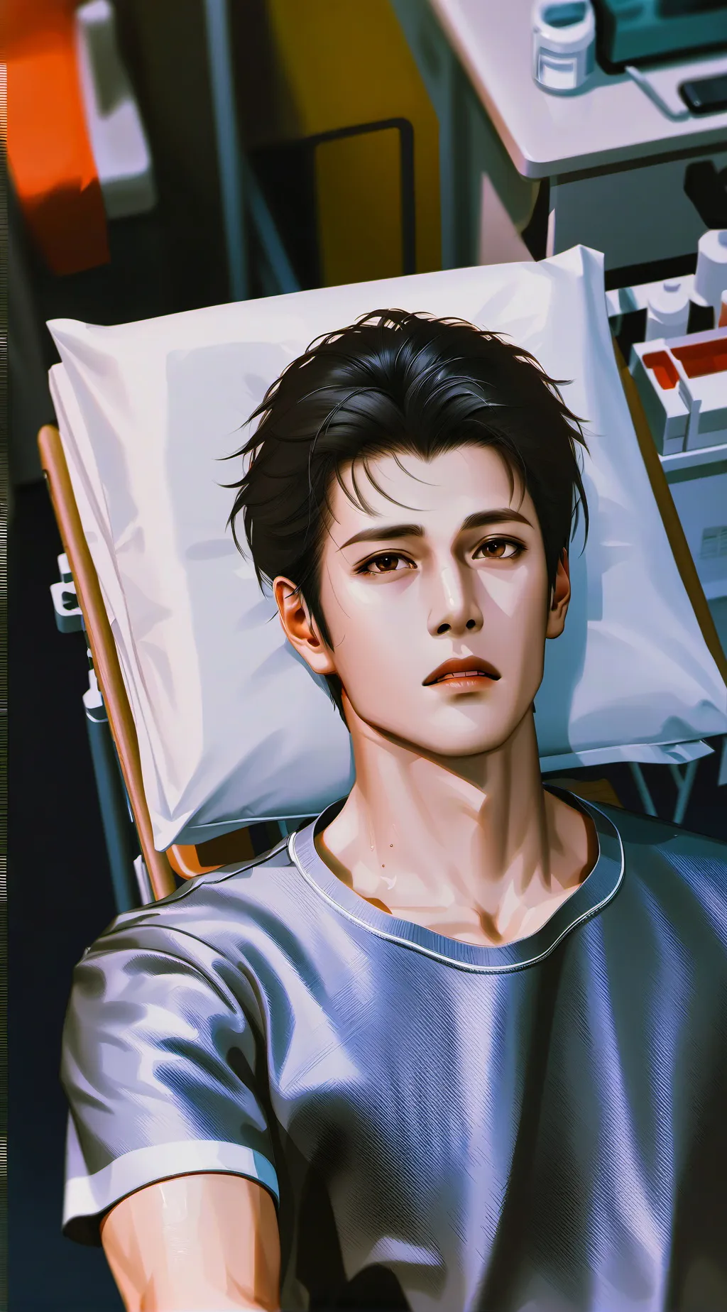 ai character: Patient chad waltz background