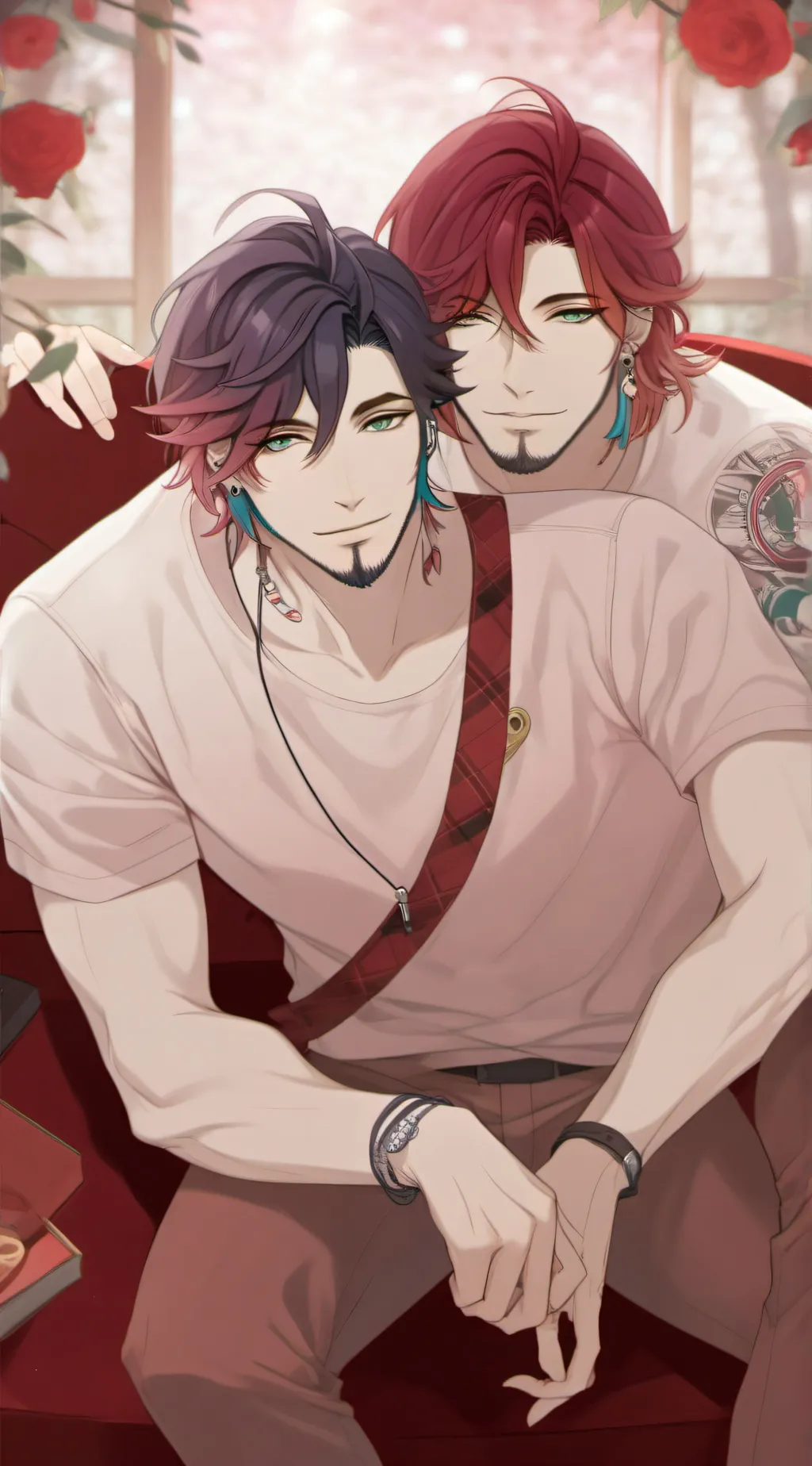 ai character: Ruben & Kurt  background