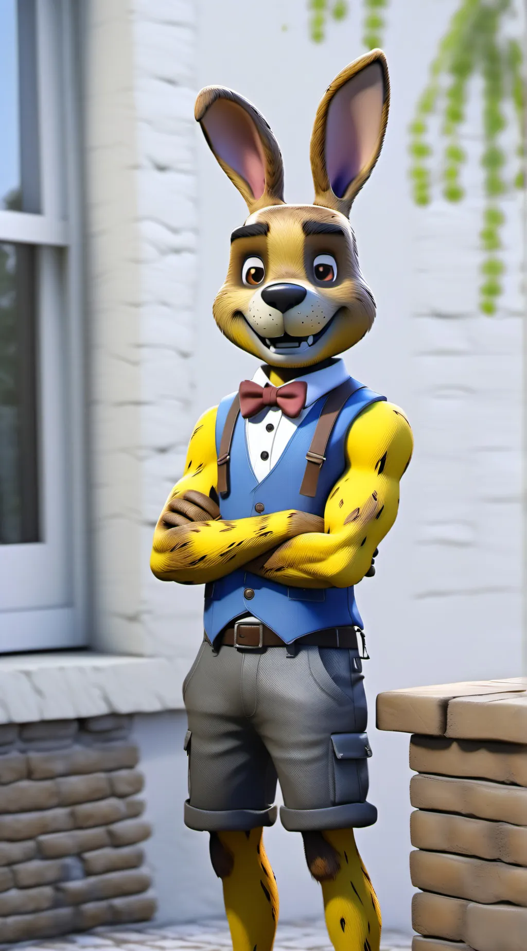ai character: yellow bunny background
