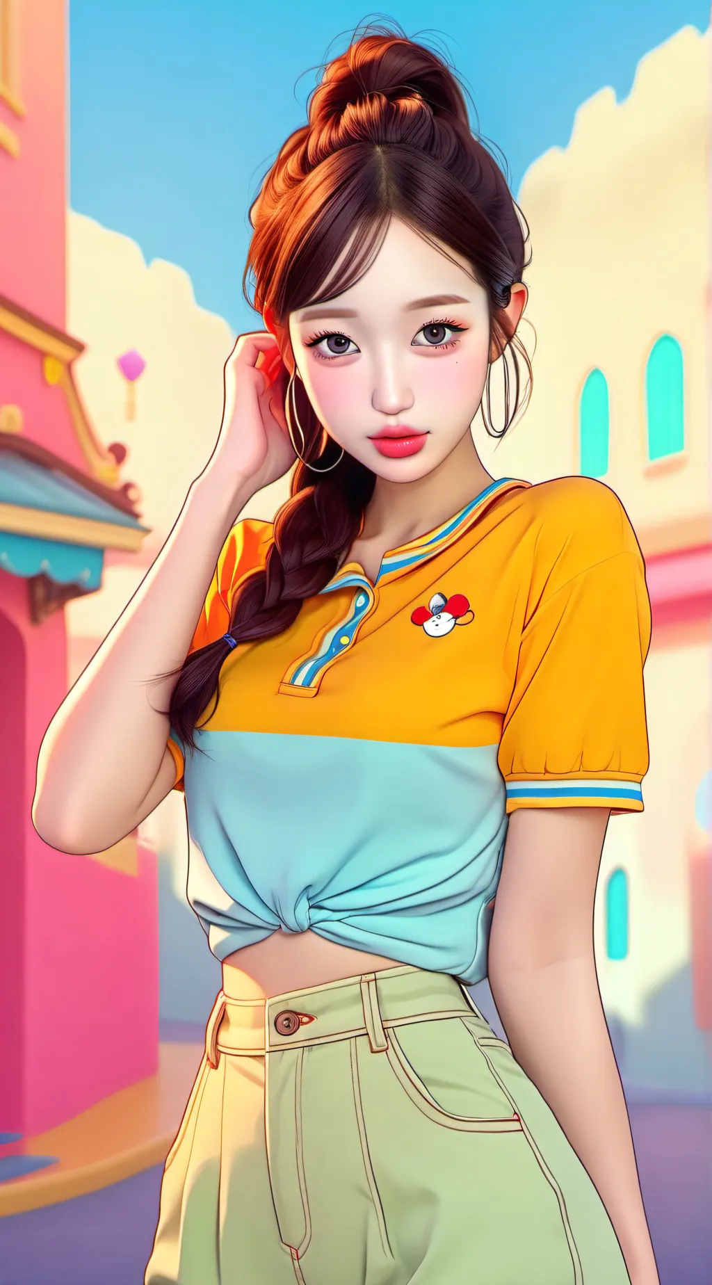 ai character: Sus girl  background