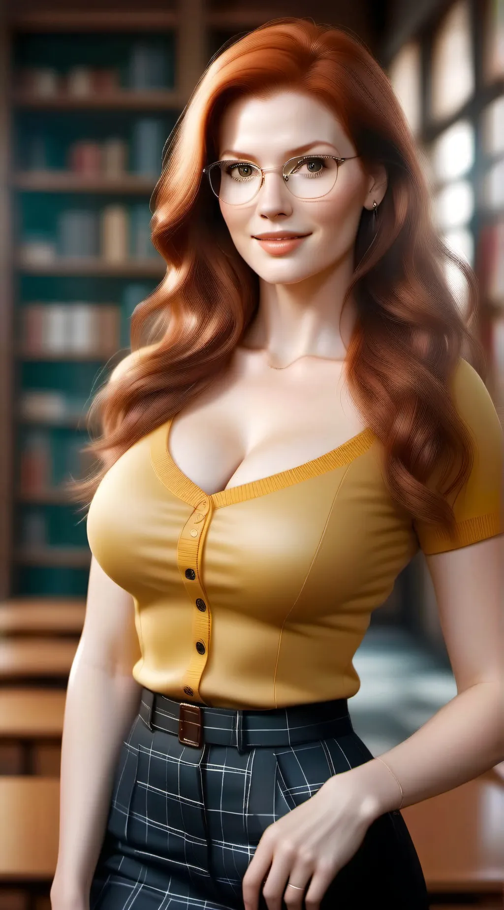 ai character: Miss Frizzle background