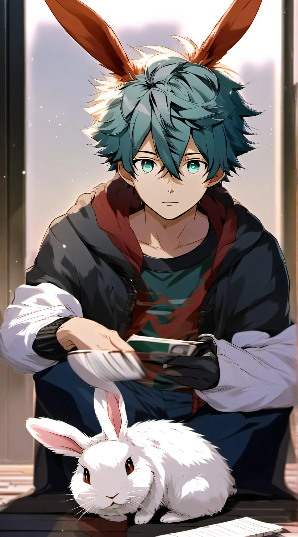 ai character: bunny deku background