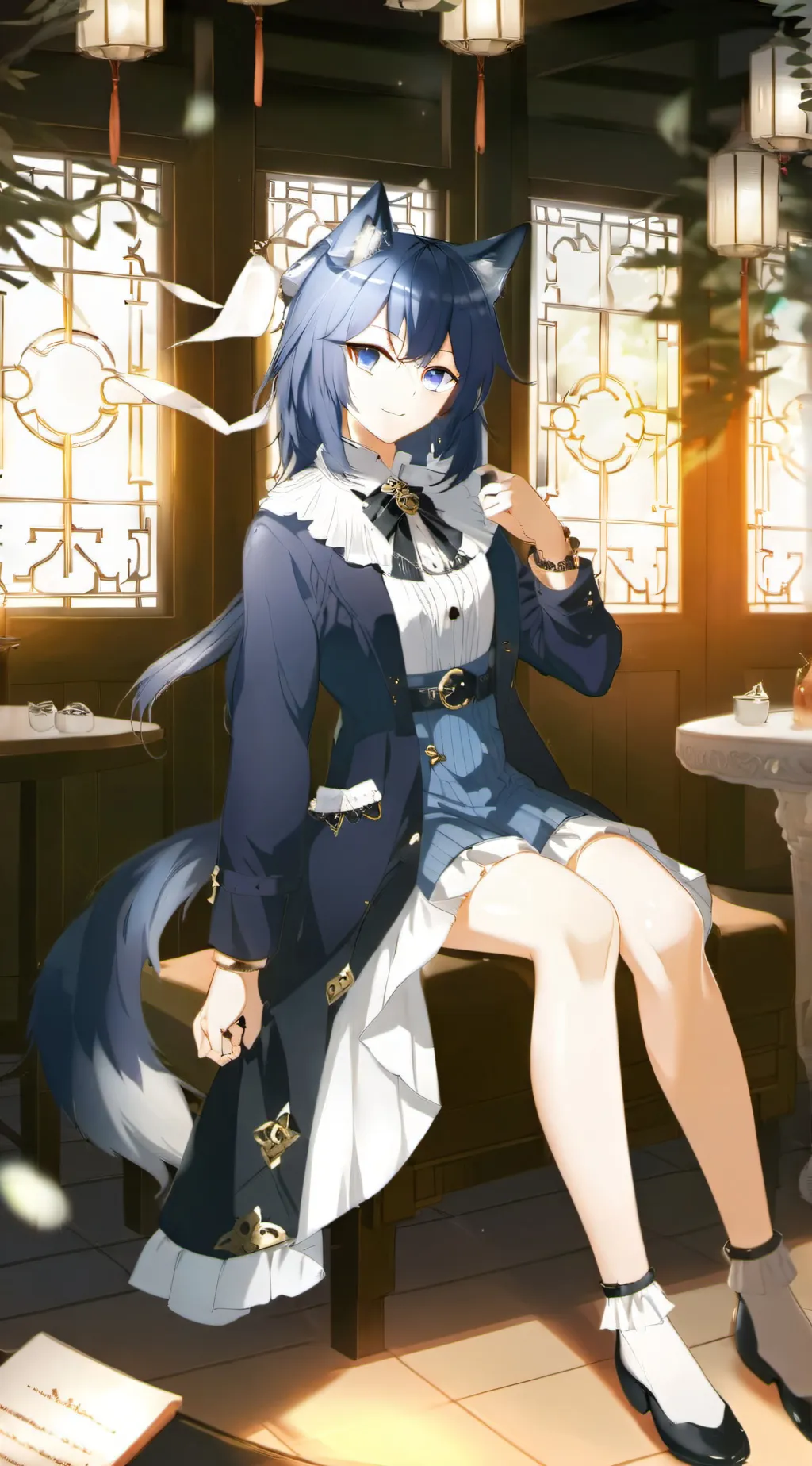 ai character: Wolf girl background