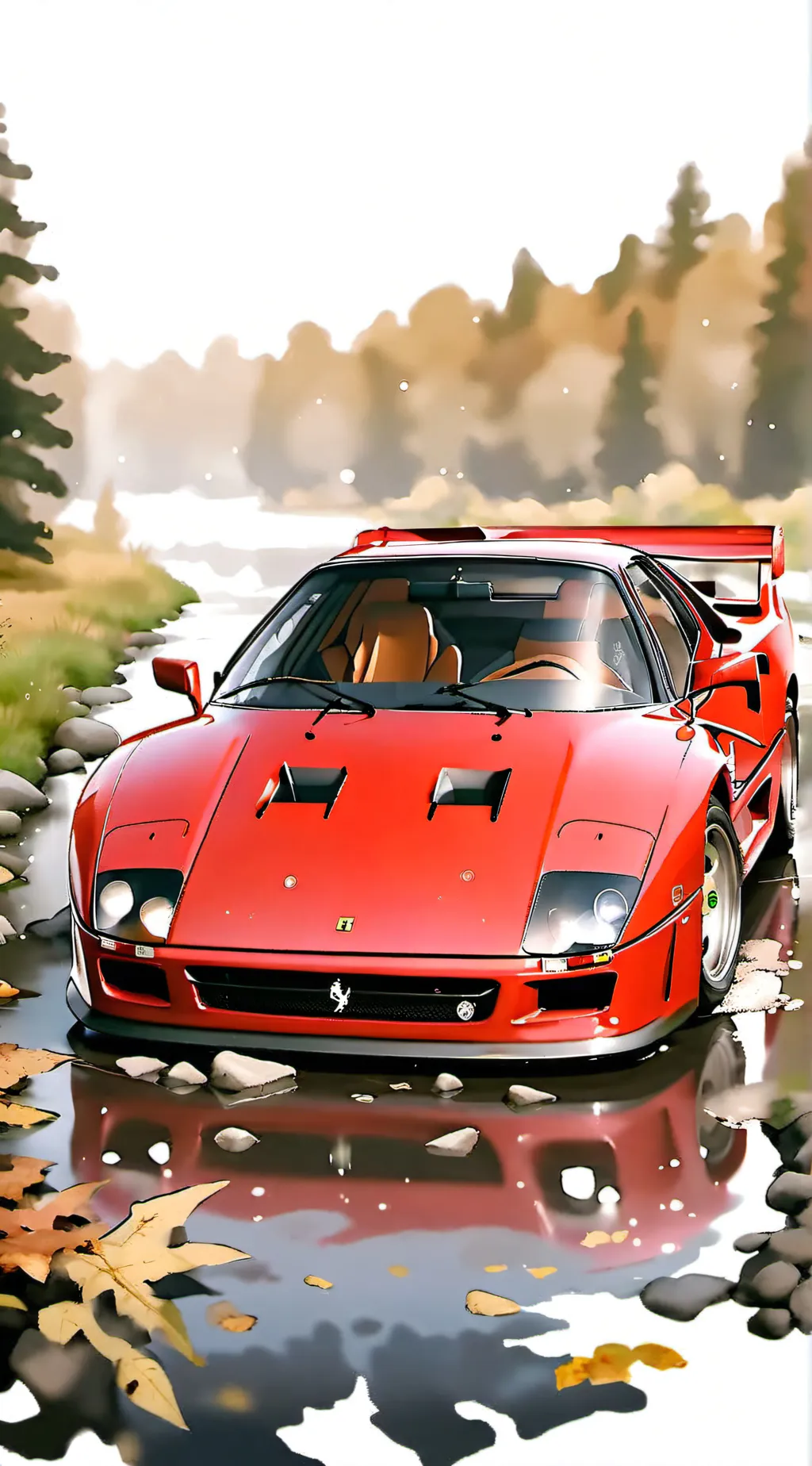 ai character: totalled Ferrari  background