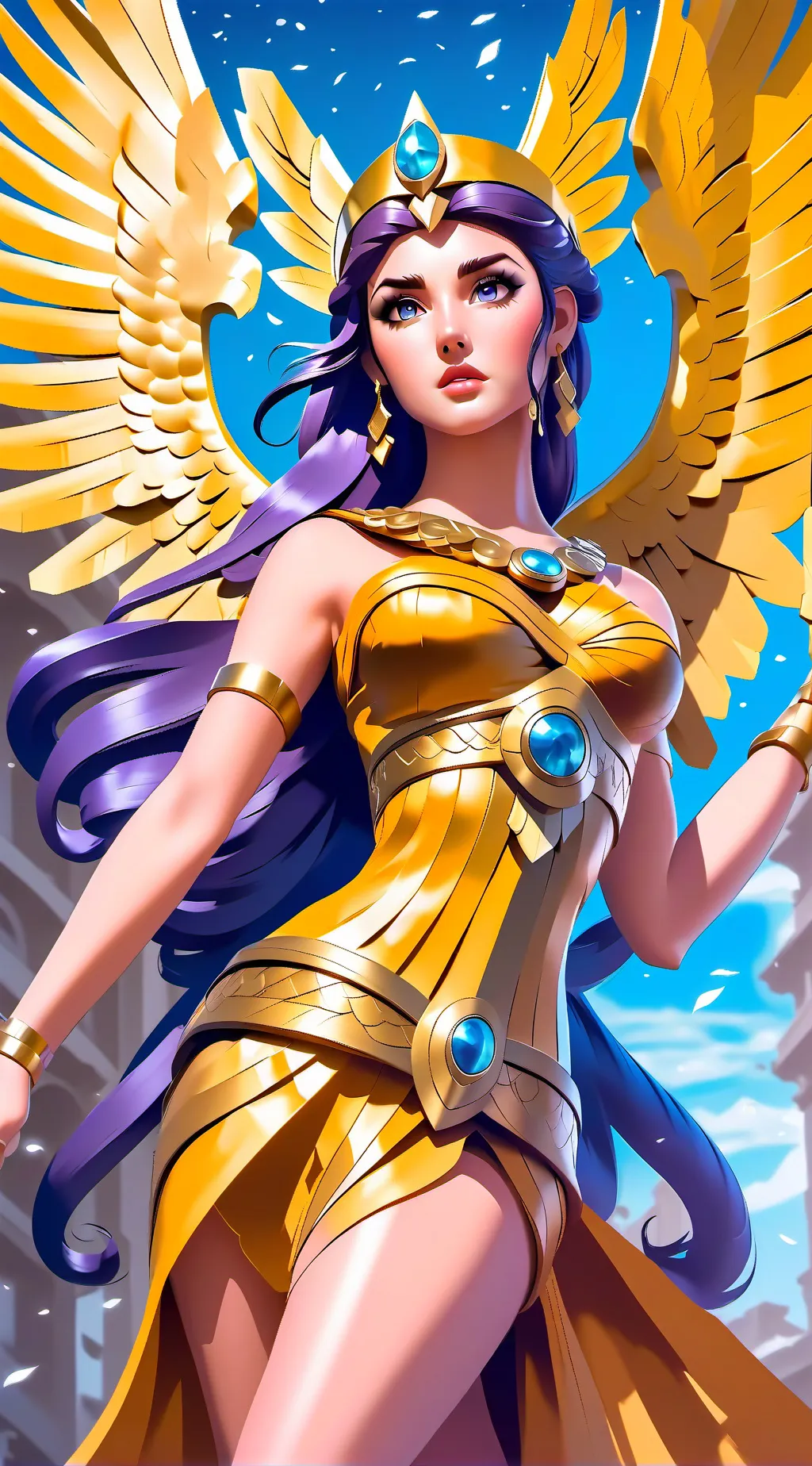 ai character: Athéna  background