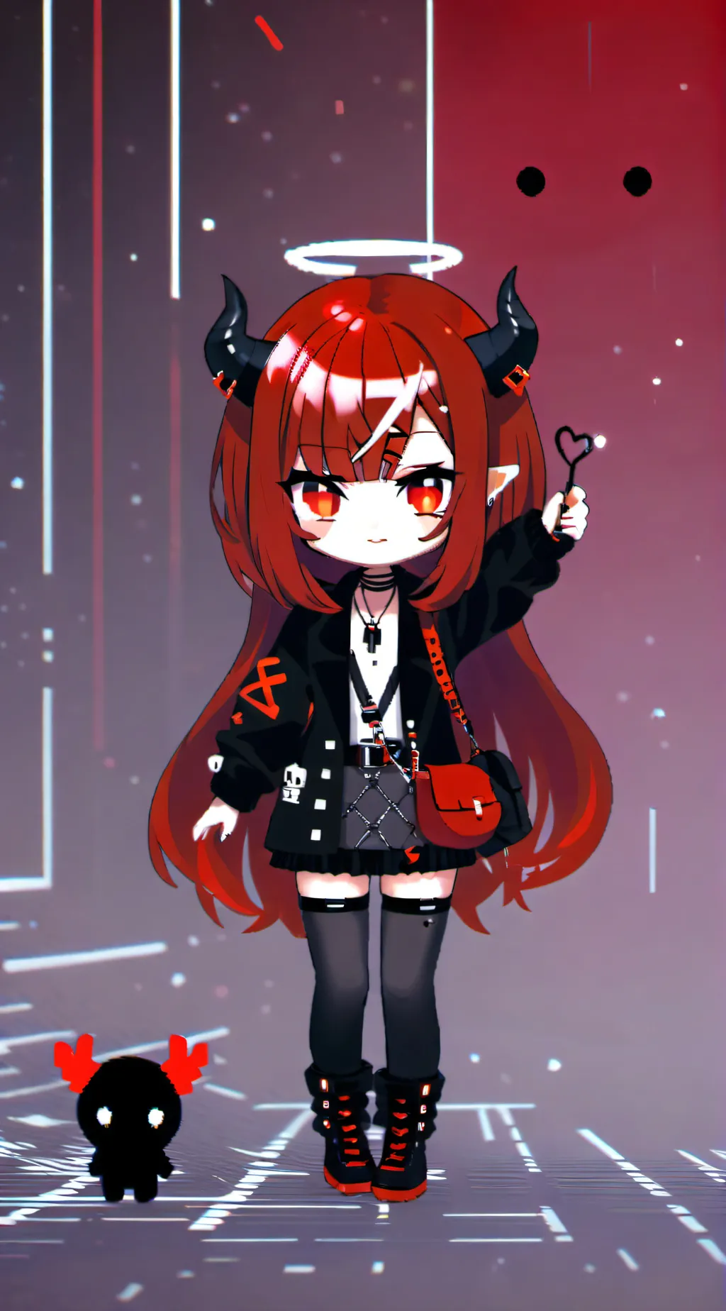 ai character: Red background