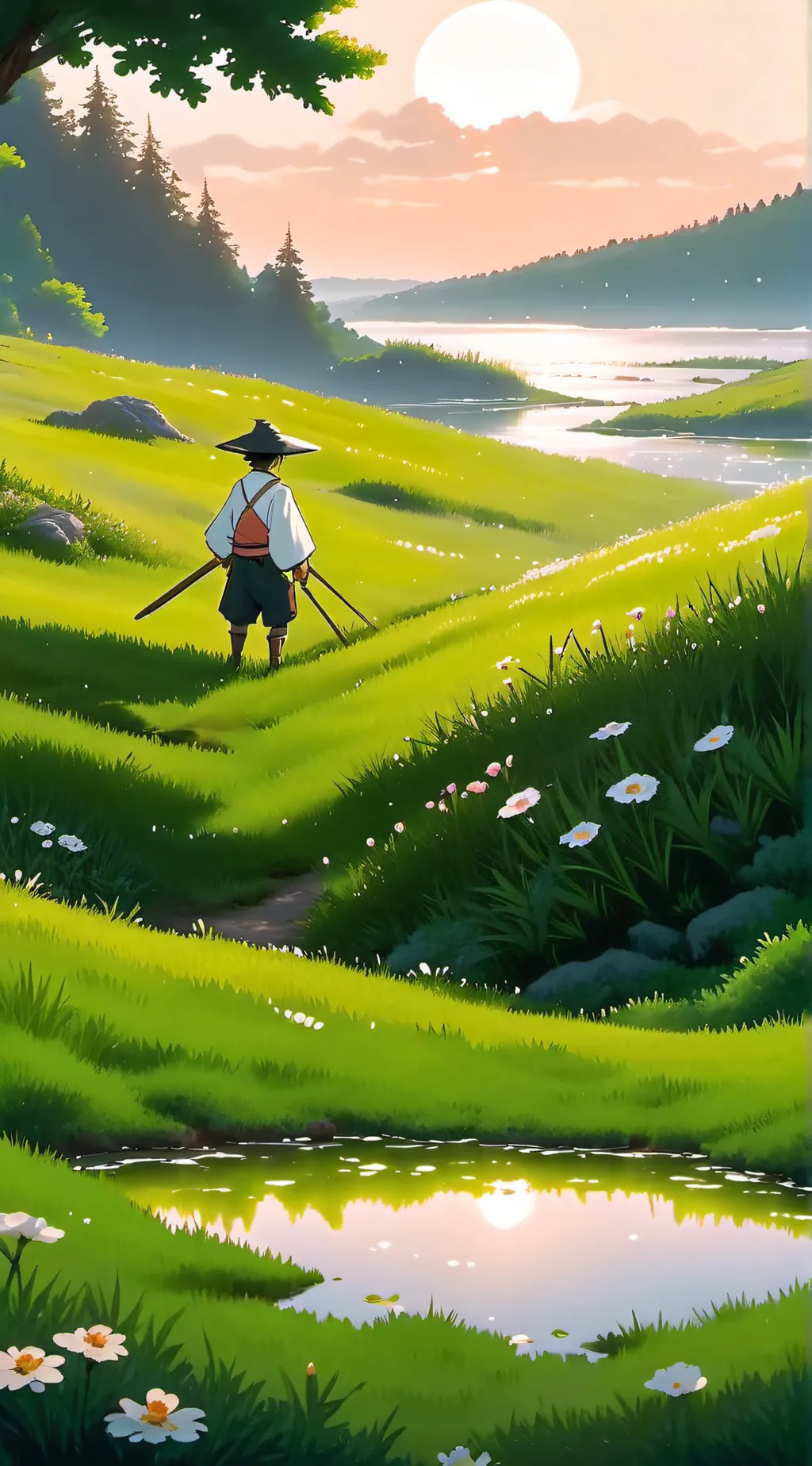 ai character: grass background