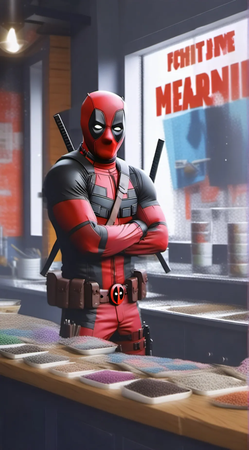 ai character: Deadpool  background