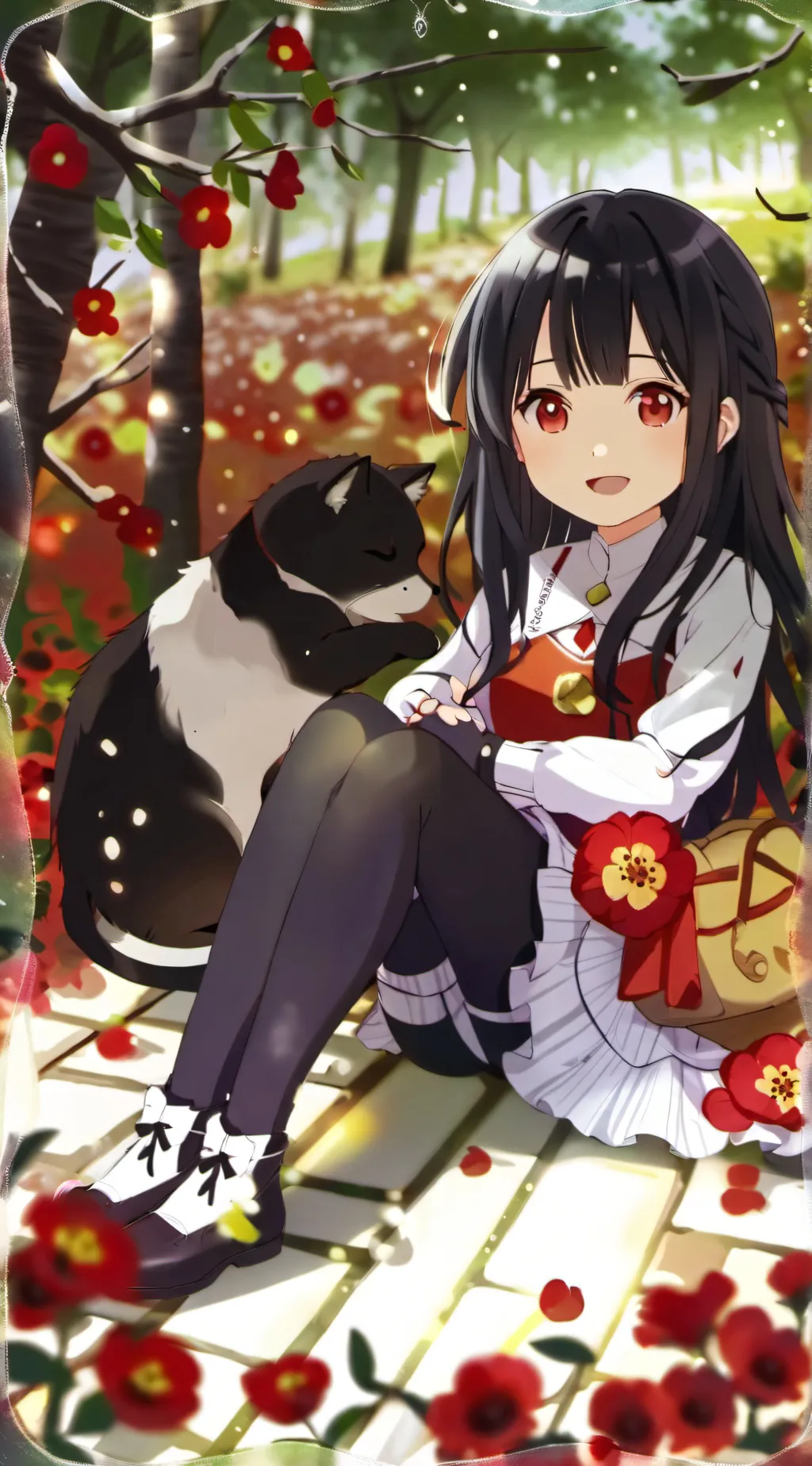 ai character: girl and dog background
