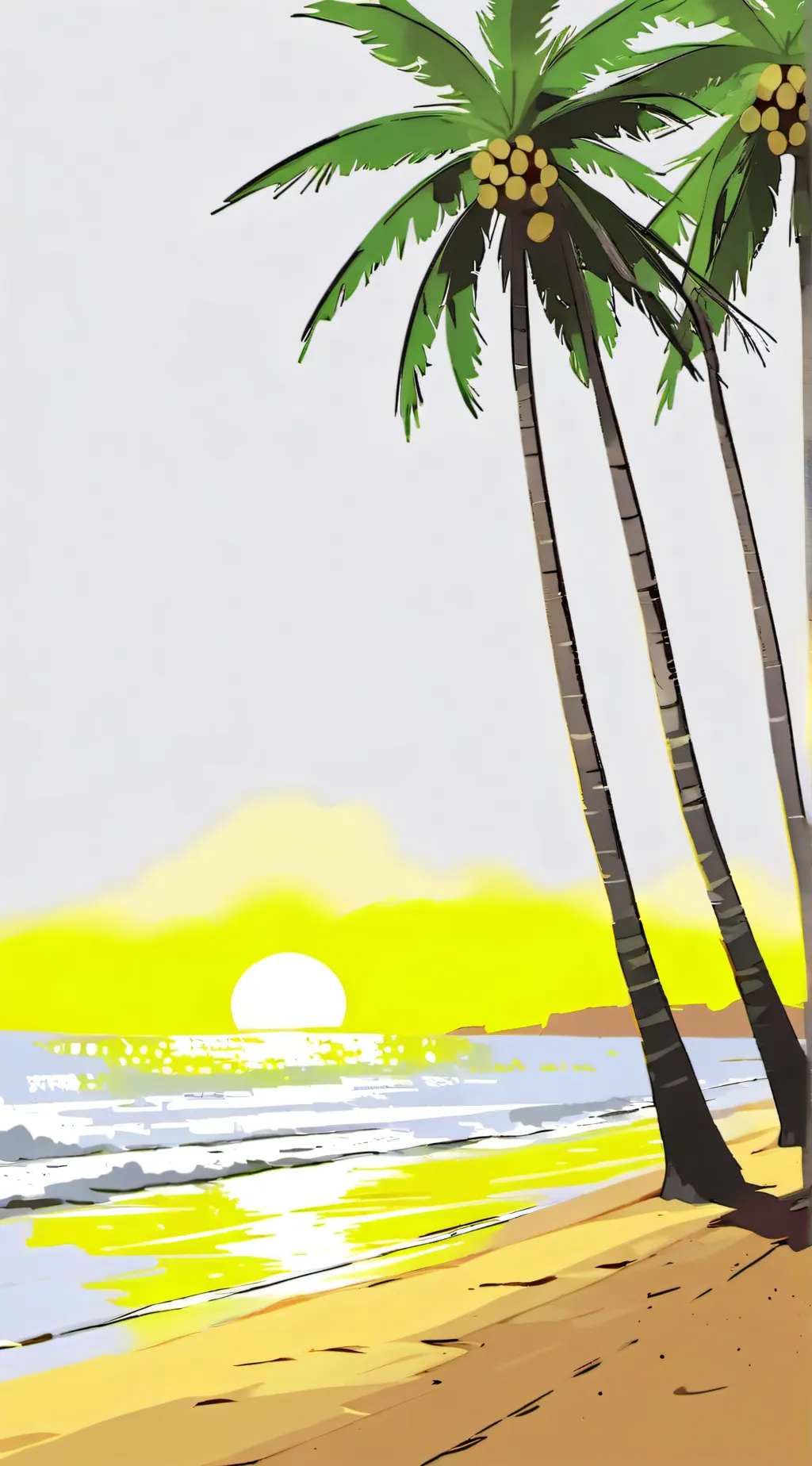 ai character: HB at the beach background