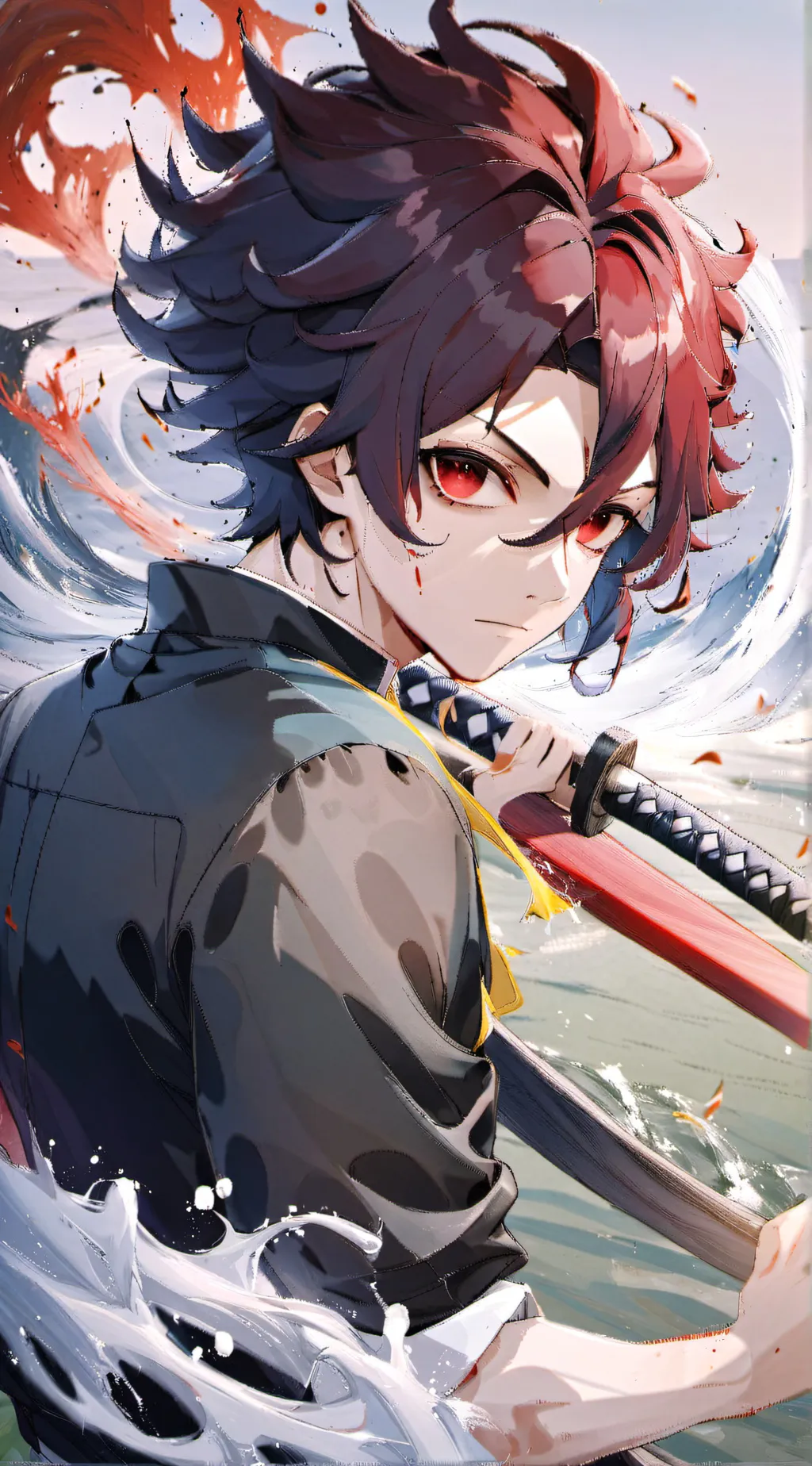 ai character: Tanjiro kamado  background