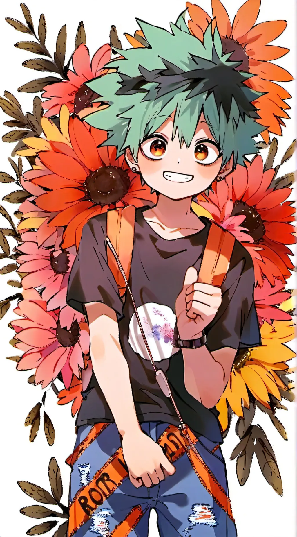 ai character: deku bakugo 🍇boy m background