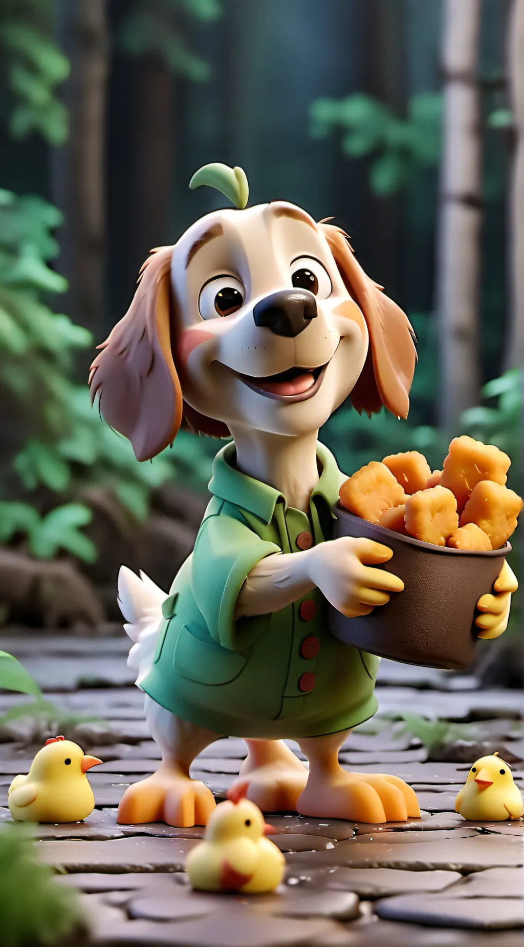 ai character: chicken nugget background