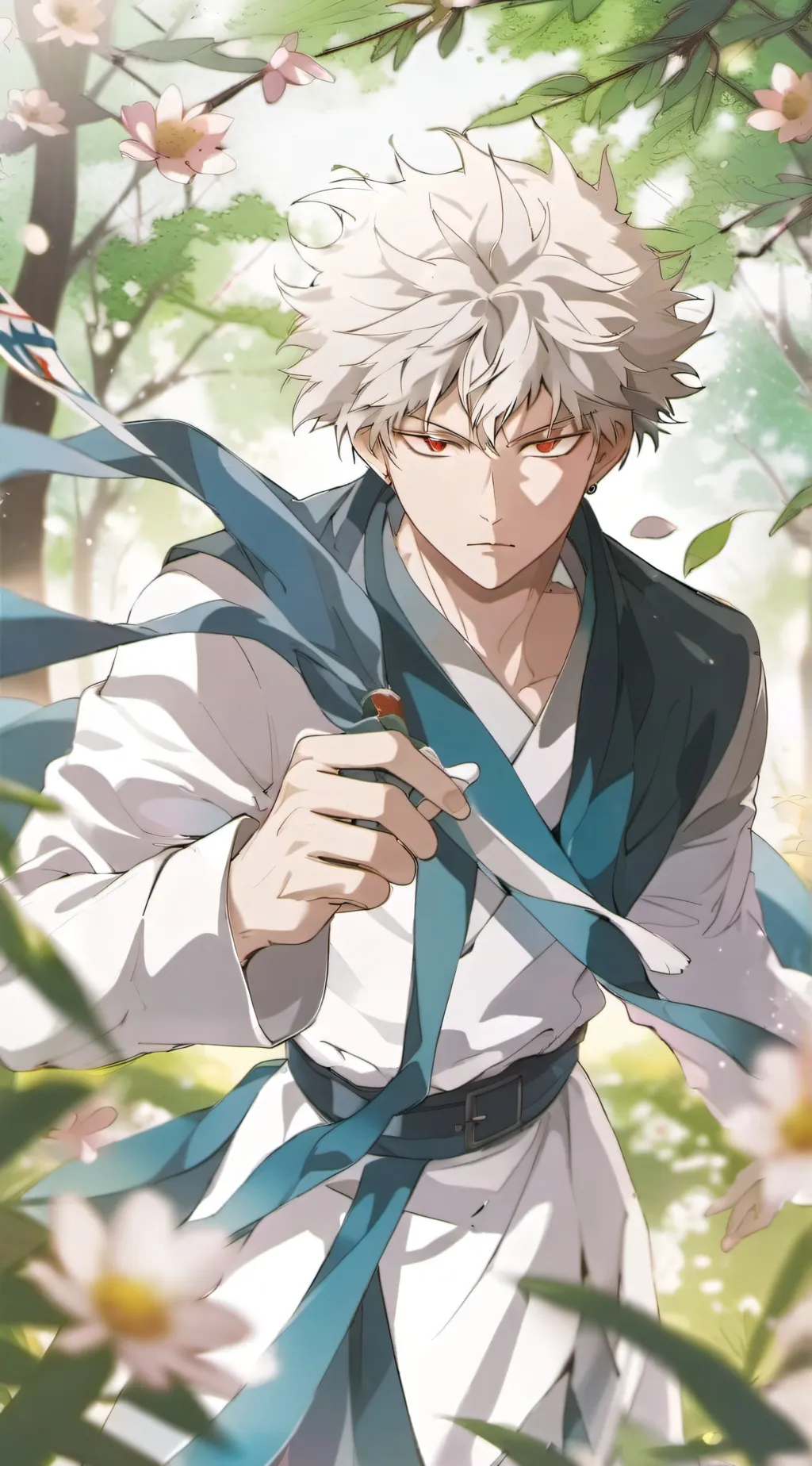 ai character: Bakugo asleep  background