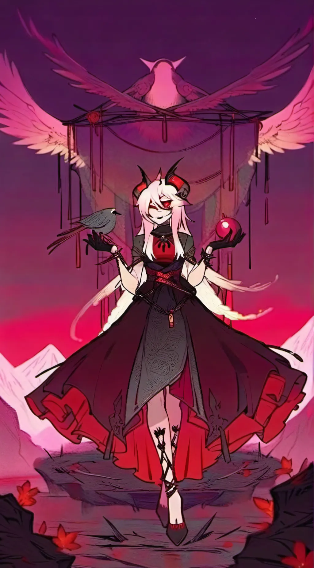 ai character: Cherri bomb hazbin background