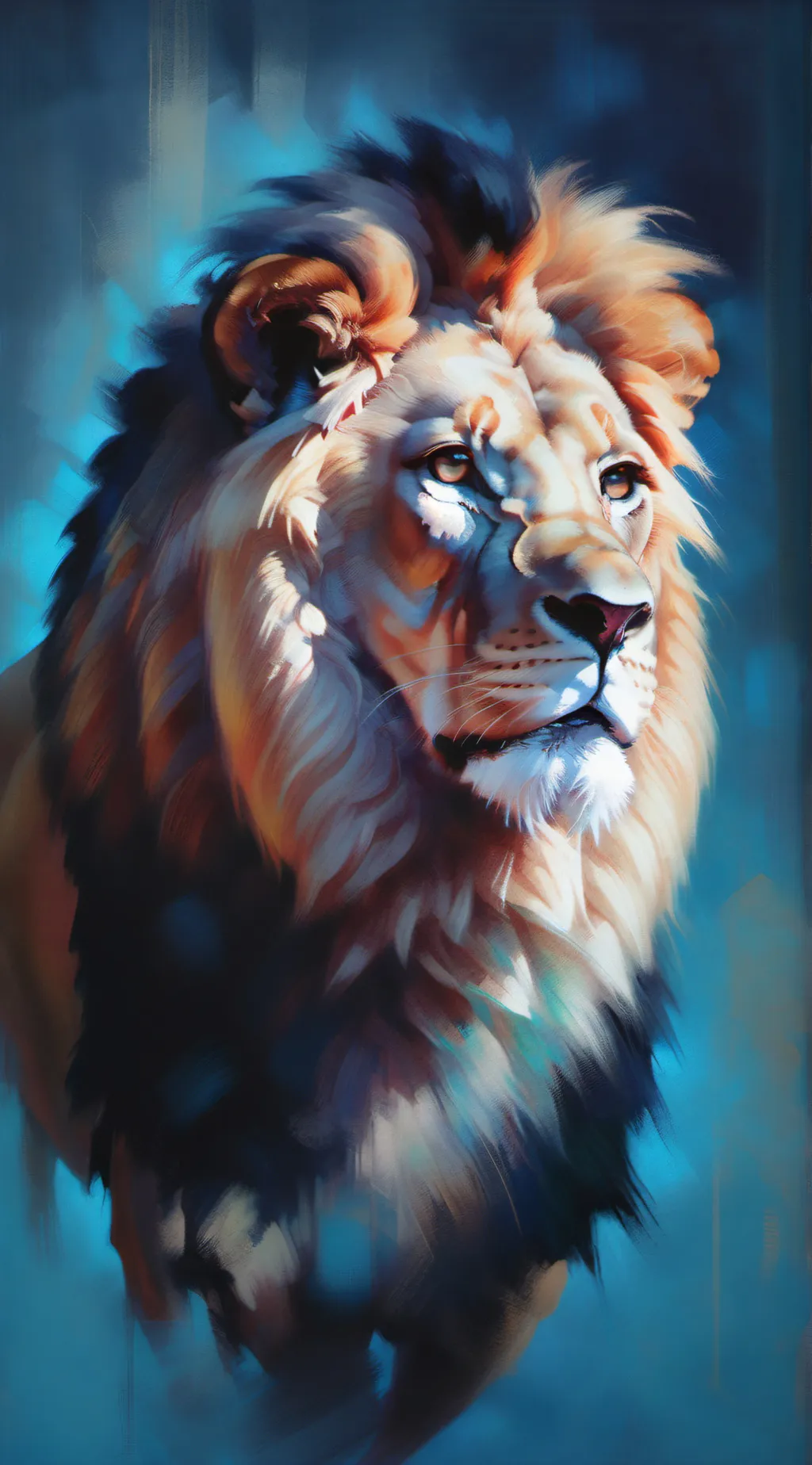 ai character: Blue the lion background