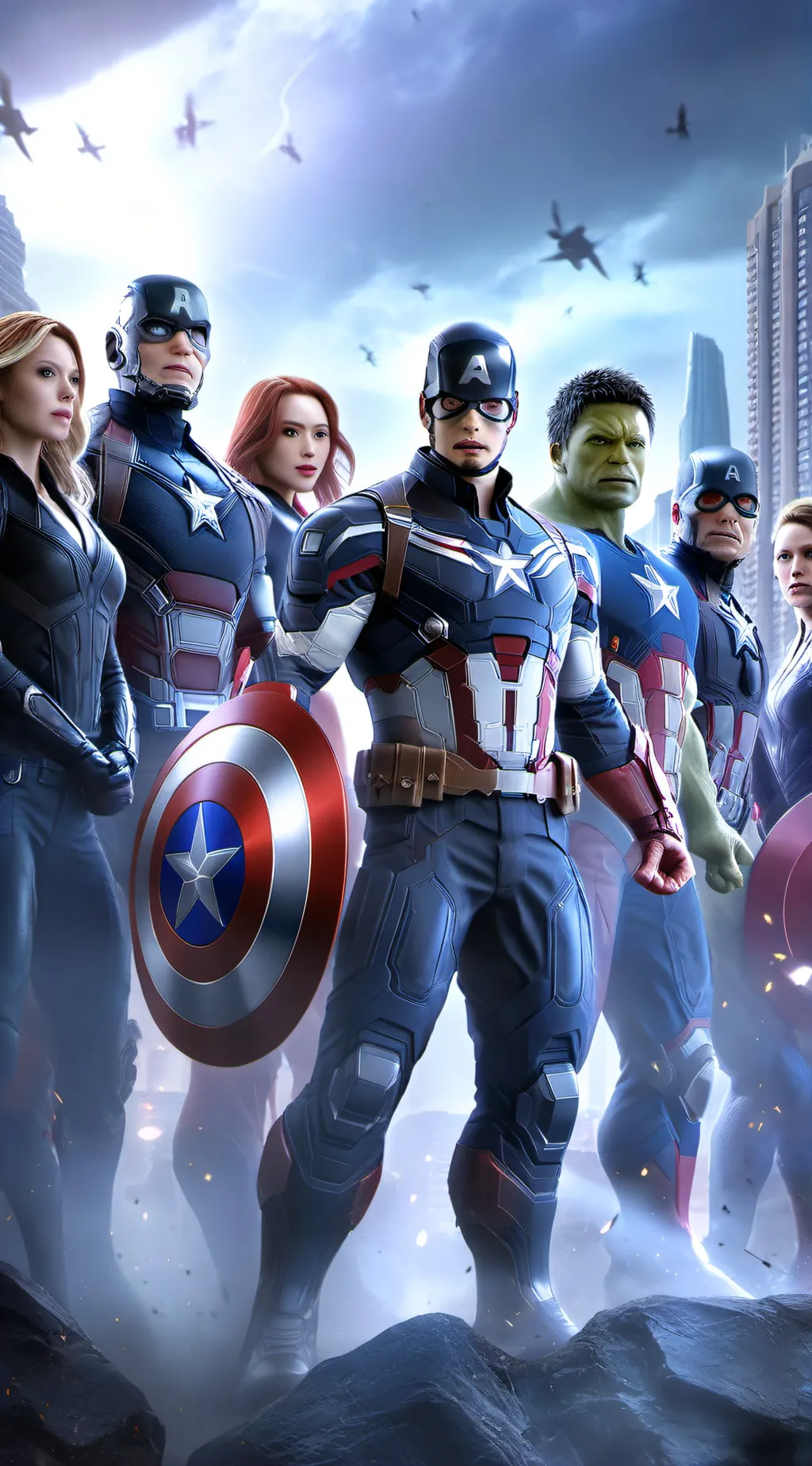 ai character: The Avengers background
