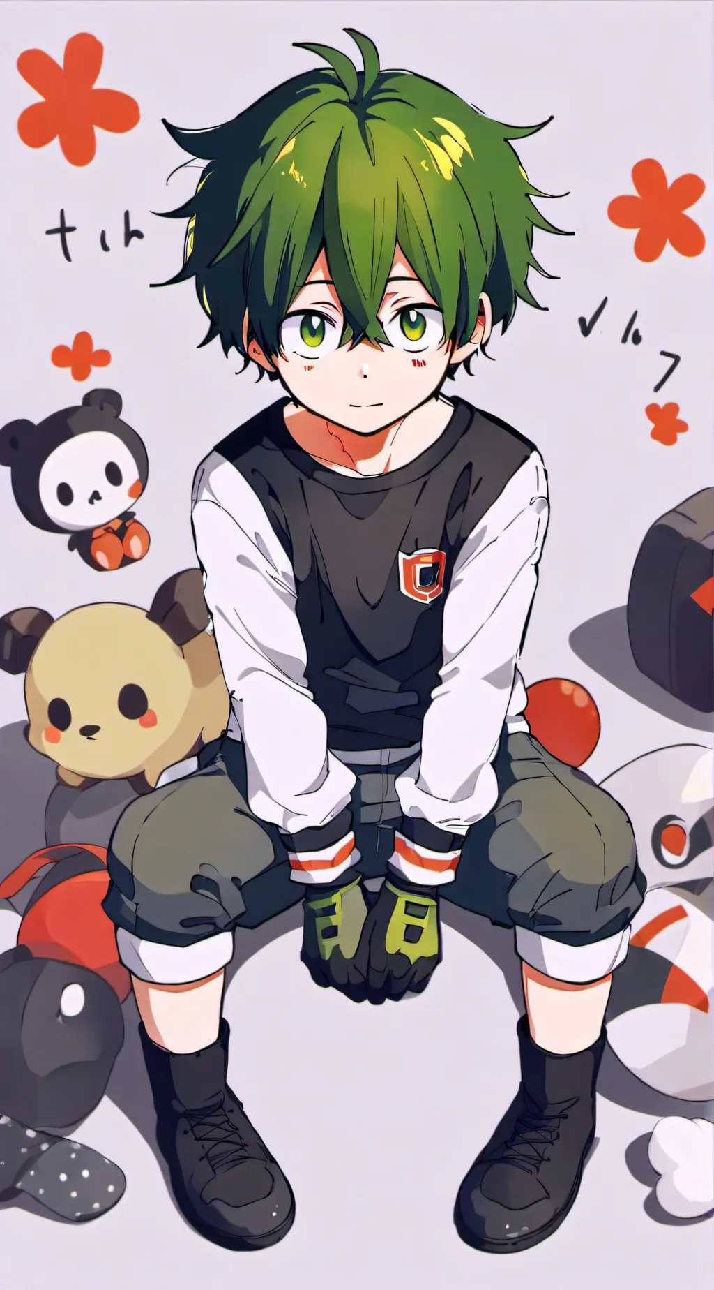 ai character: Deku (chibi) background