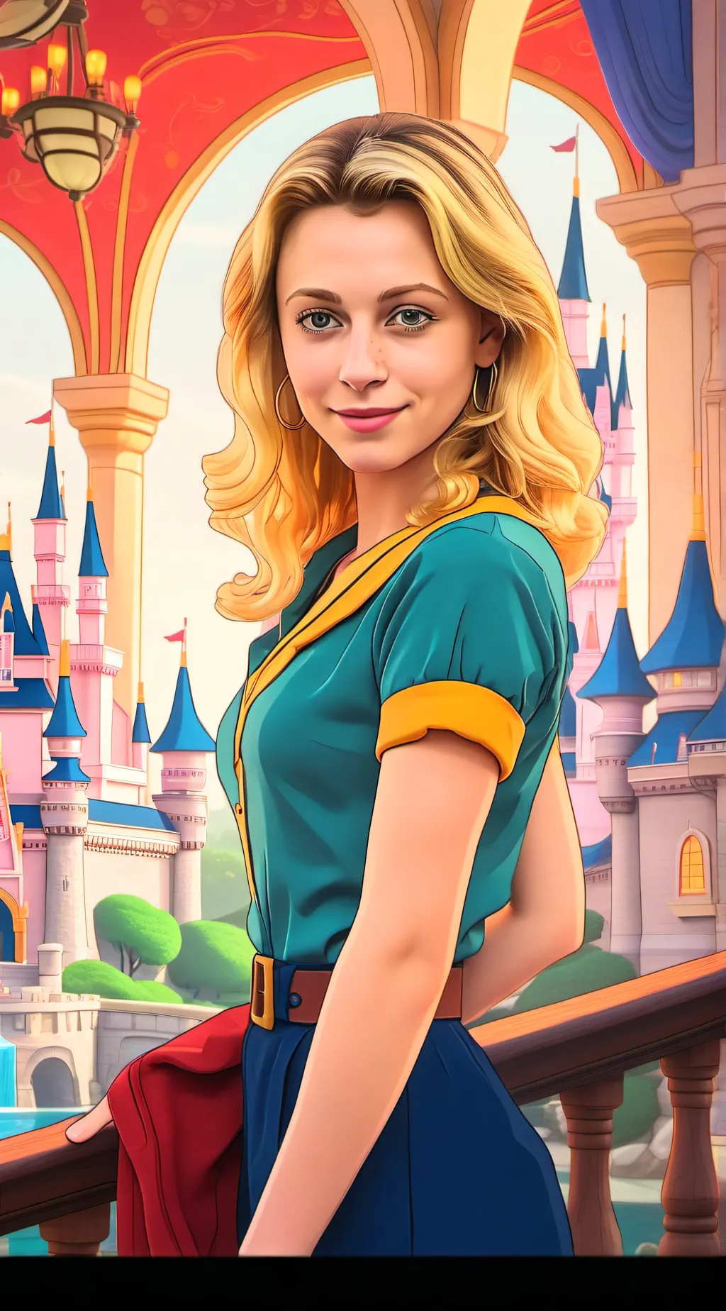 ai character: Sophia Flörsch  background