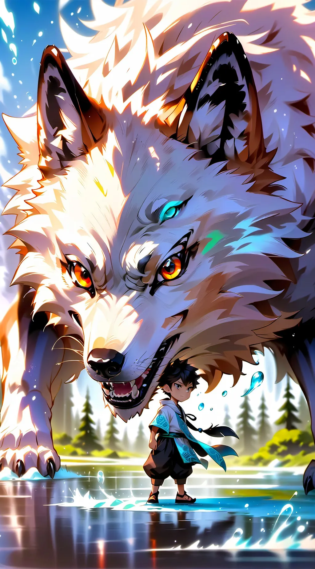 ai character: all boys wolf  background