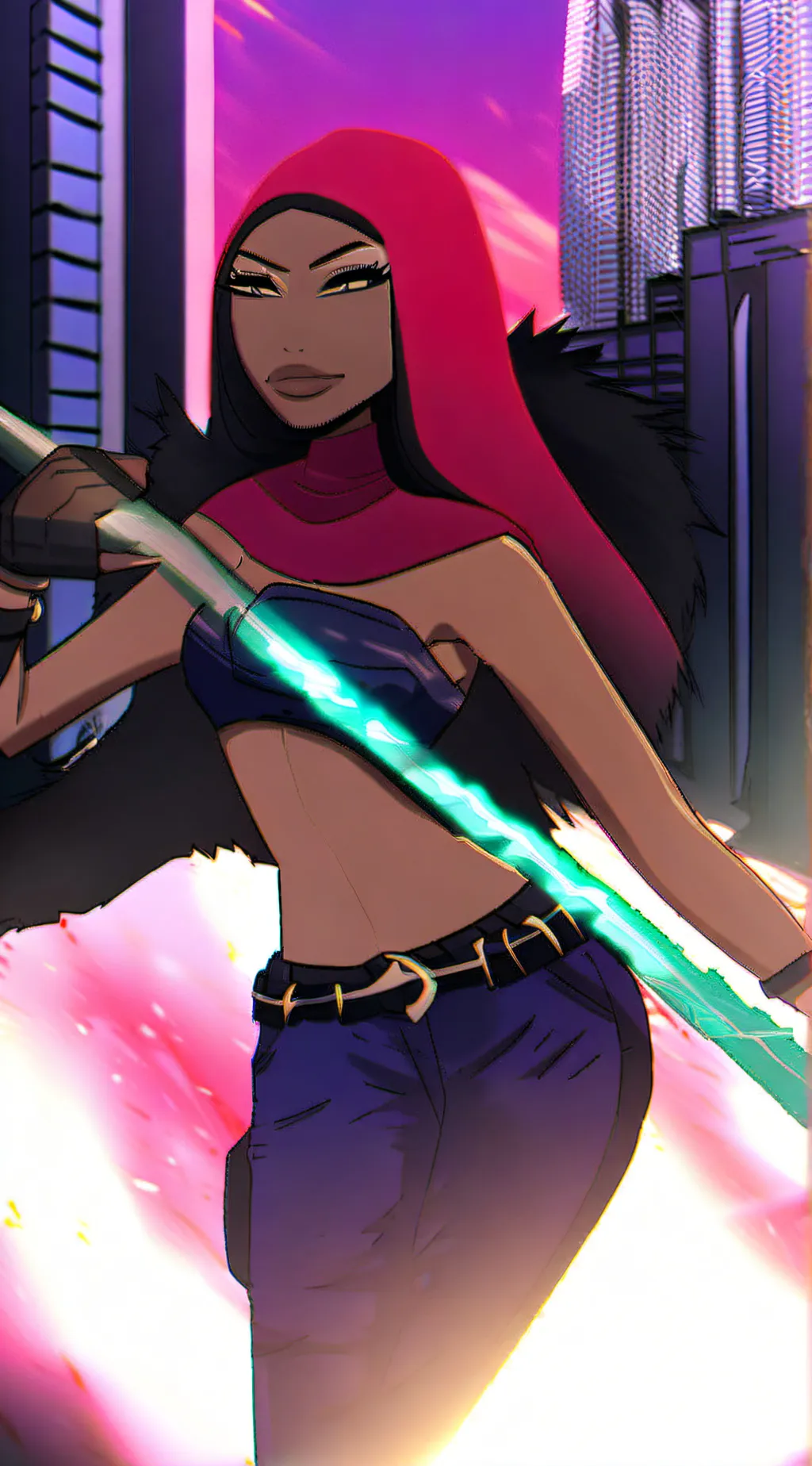 ai character: Sza( anime) background
