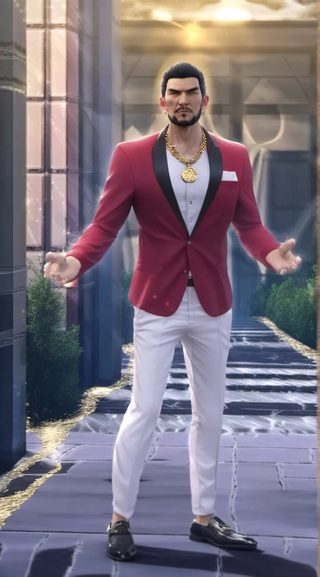 ai character: Ichiban kasuga  background